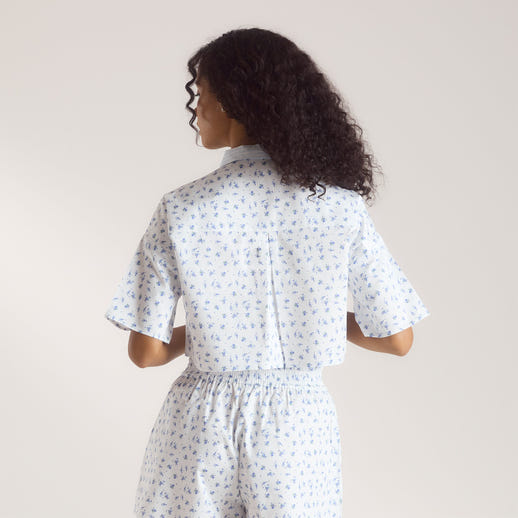Chemise de Pyjama à Manches Courtes Bloom & Stripe - Bleu alternate