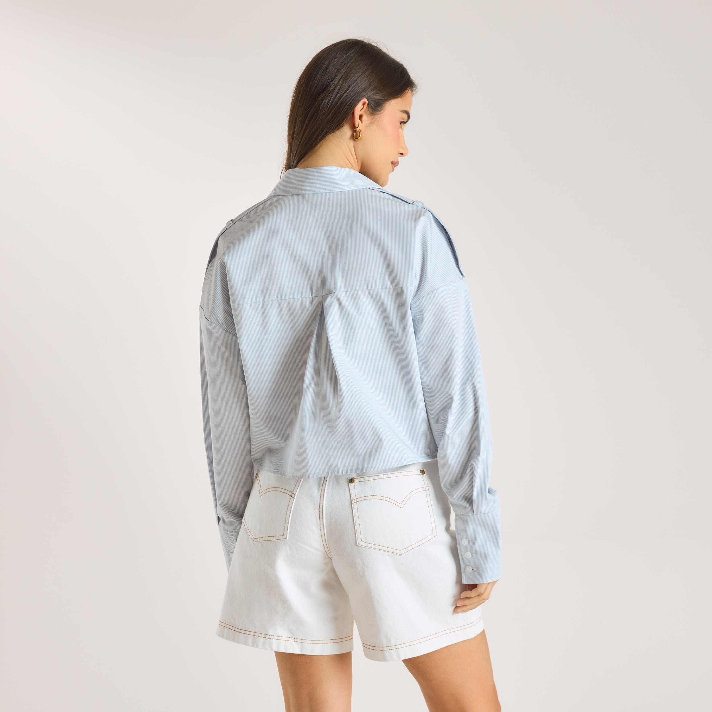 Chemise Asymétrique | Chemise Asymétrique - Rayures Bleues