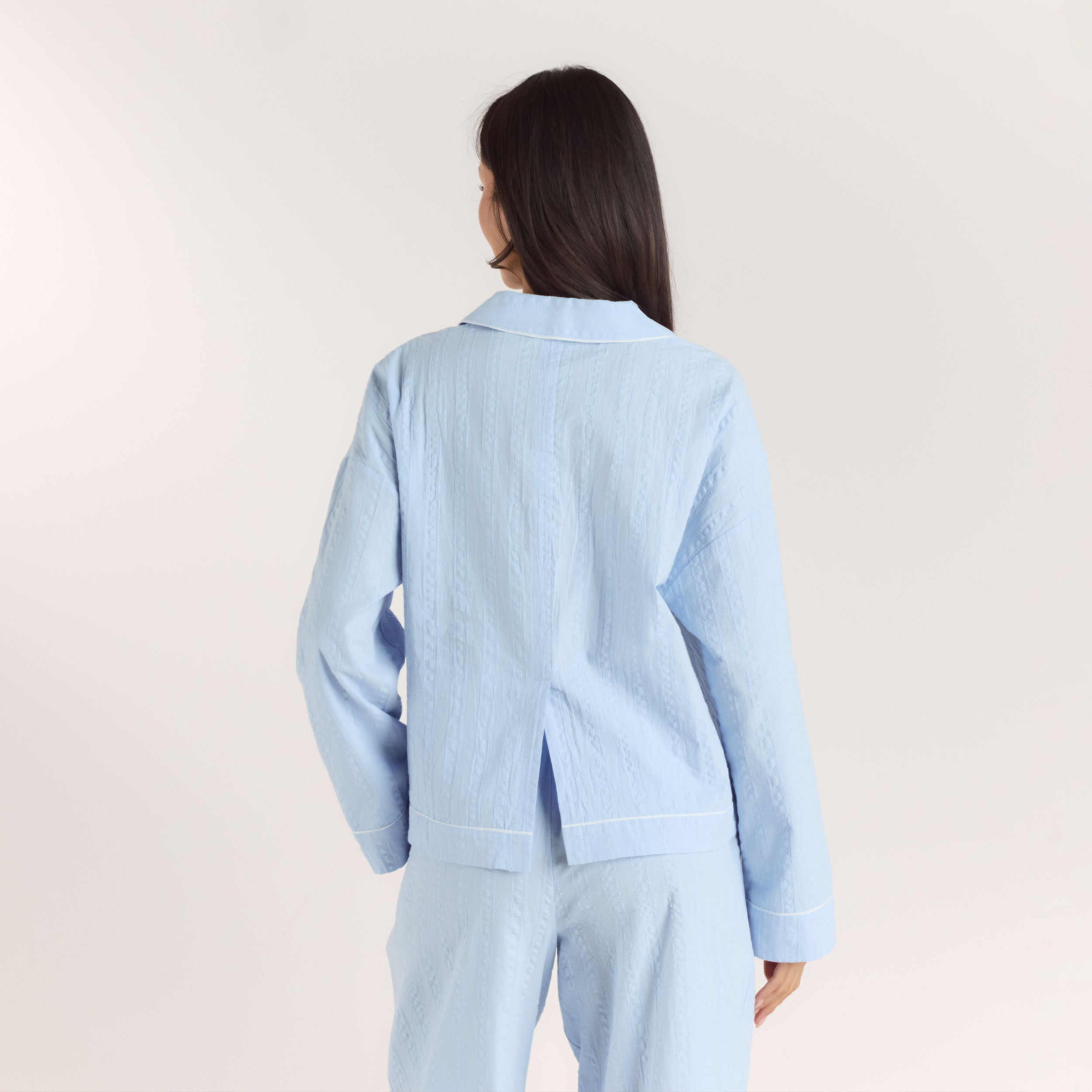 Chemise de Pyjama Texturée | Chemise de Pyjama Texturée - Bleu