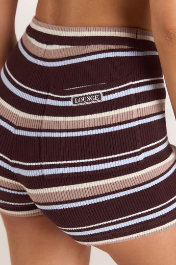 Short en Tricot - Rayures Marron alternate