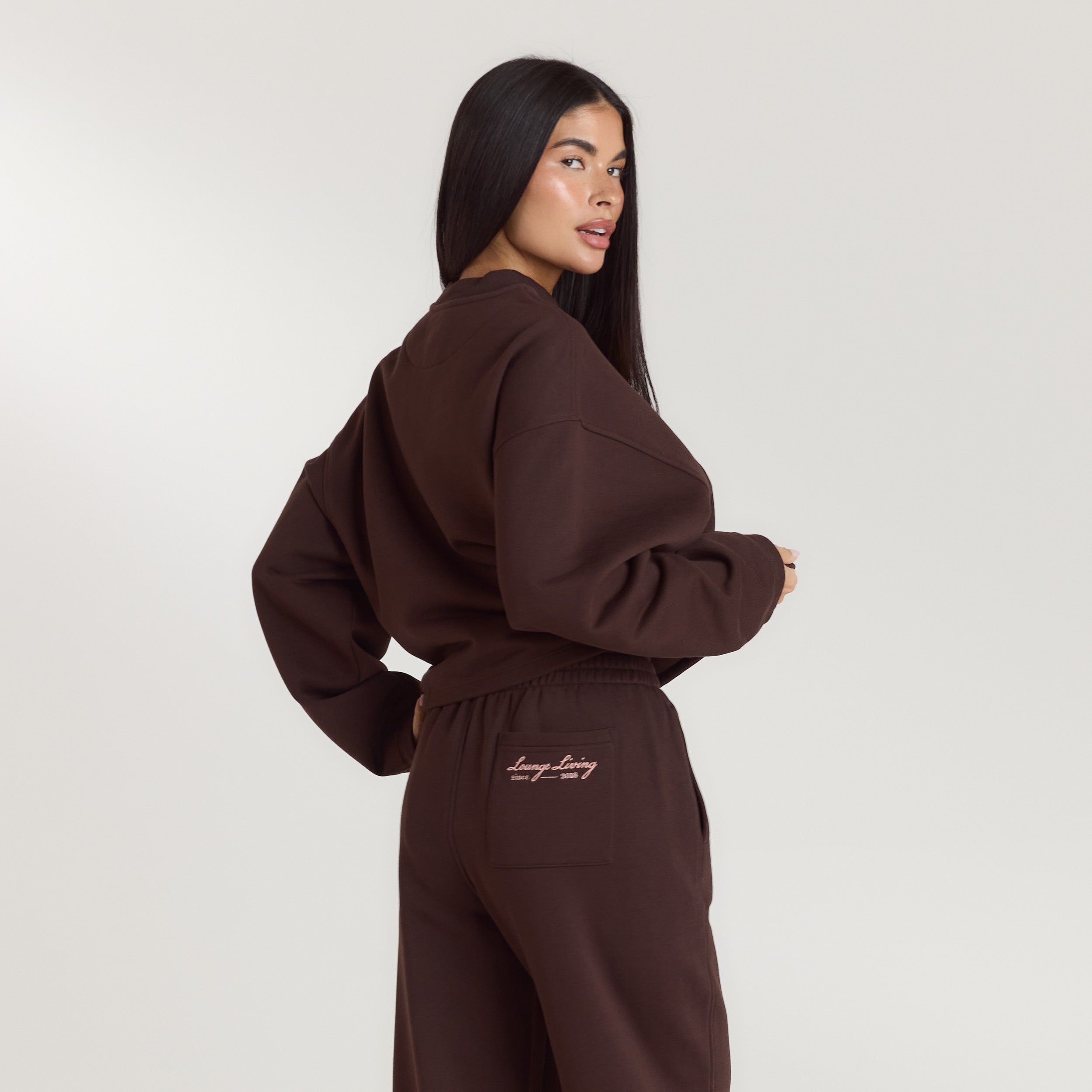 Pull avec Quart de Zip Lounge Living | Pull avec Quart de Zip Lounge Living - Chocolat
