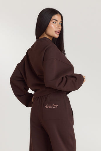 Pull avec Quart de Zip Lounge Living - Chocolat alternate