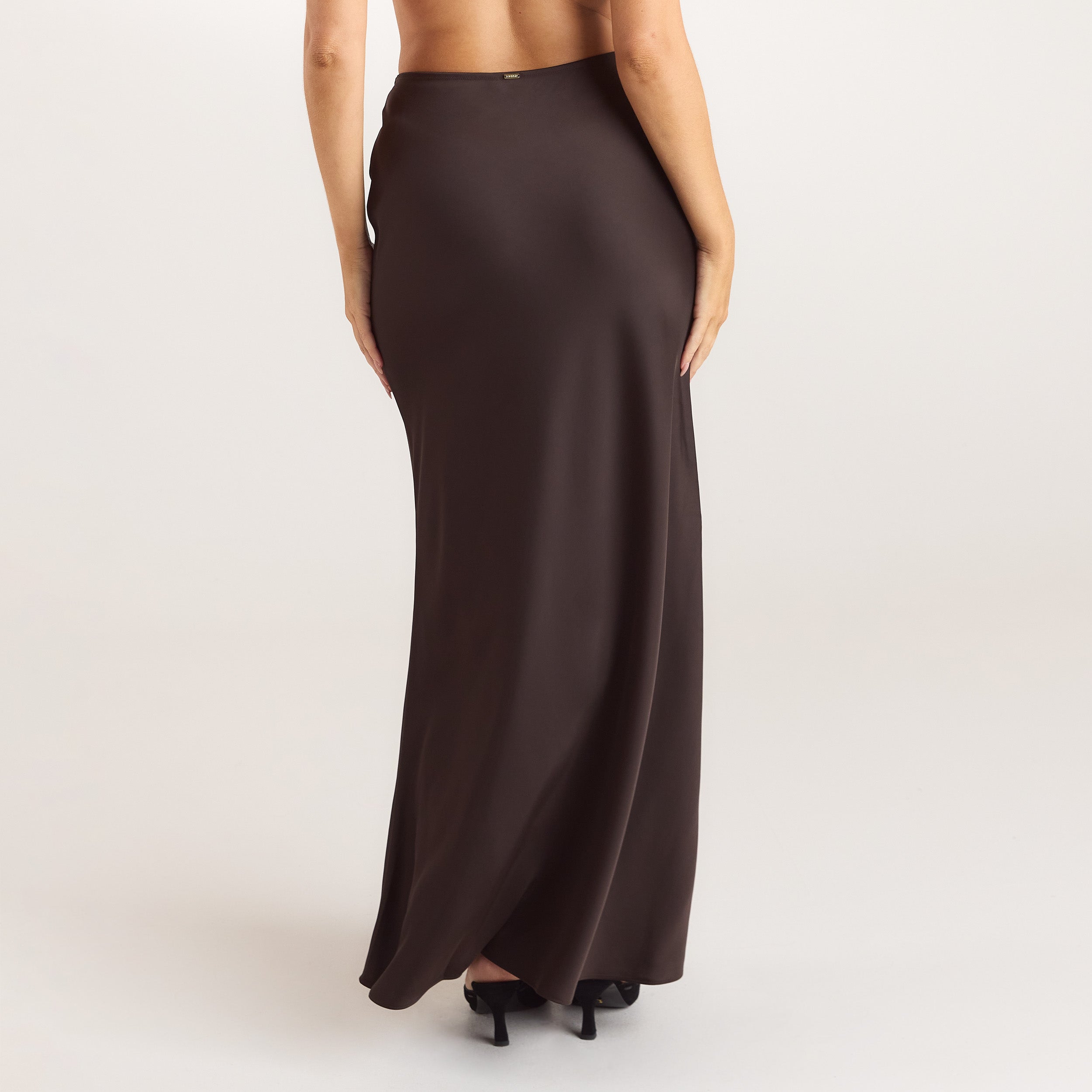 Jupe Maxi en Satin | Jupe Maxi en Satin - Chocolat