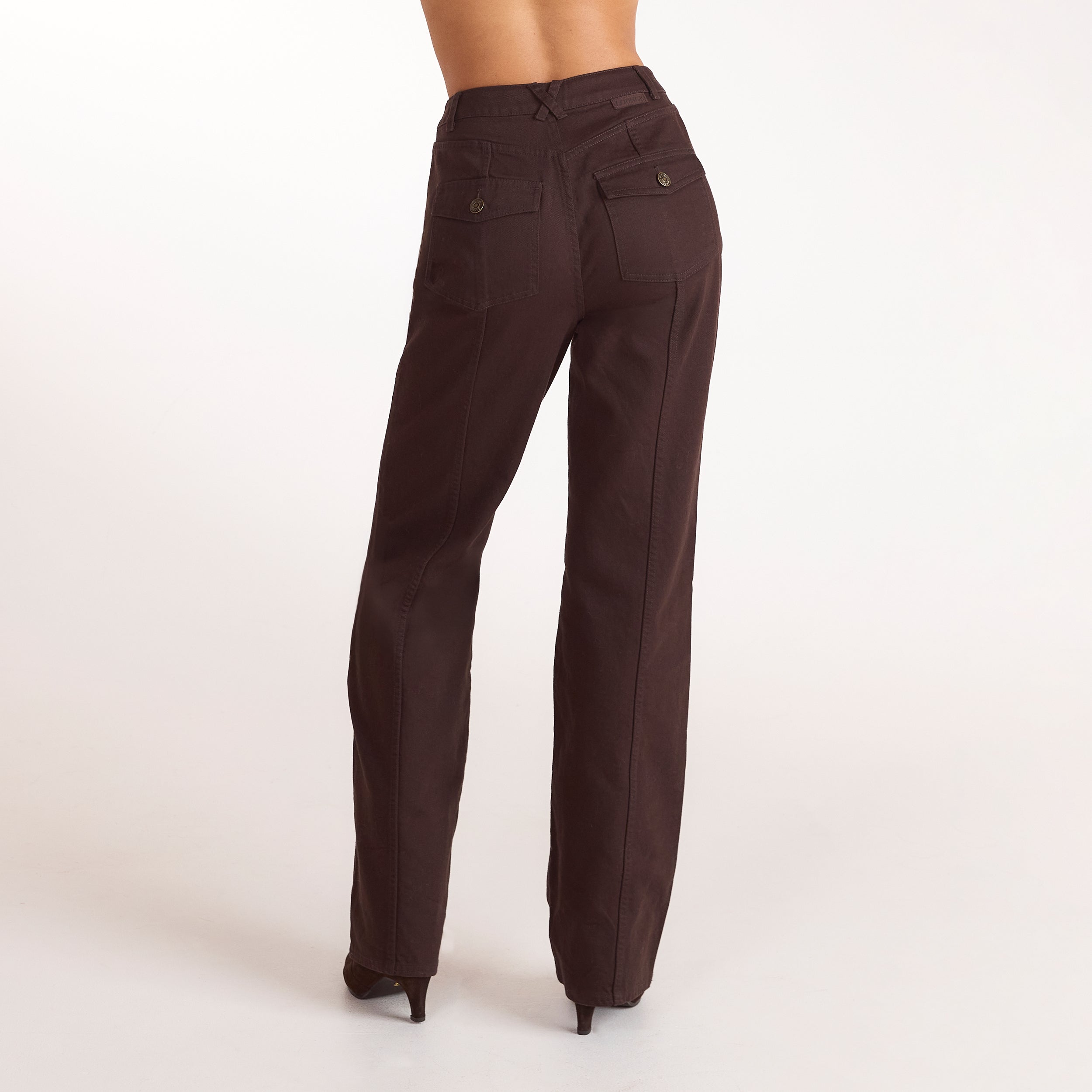 Jean Droit en Denim | Jean Droit en Denim - Chocolat