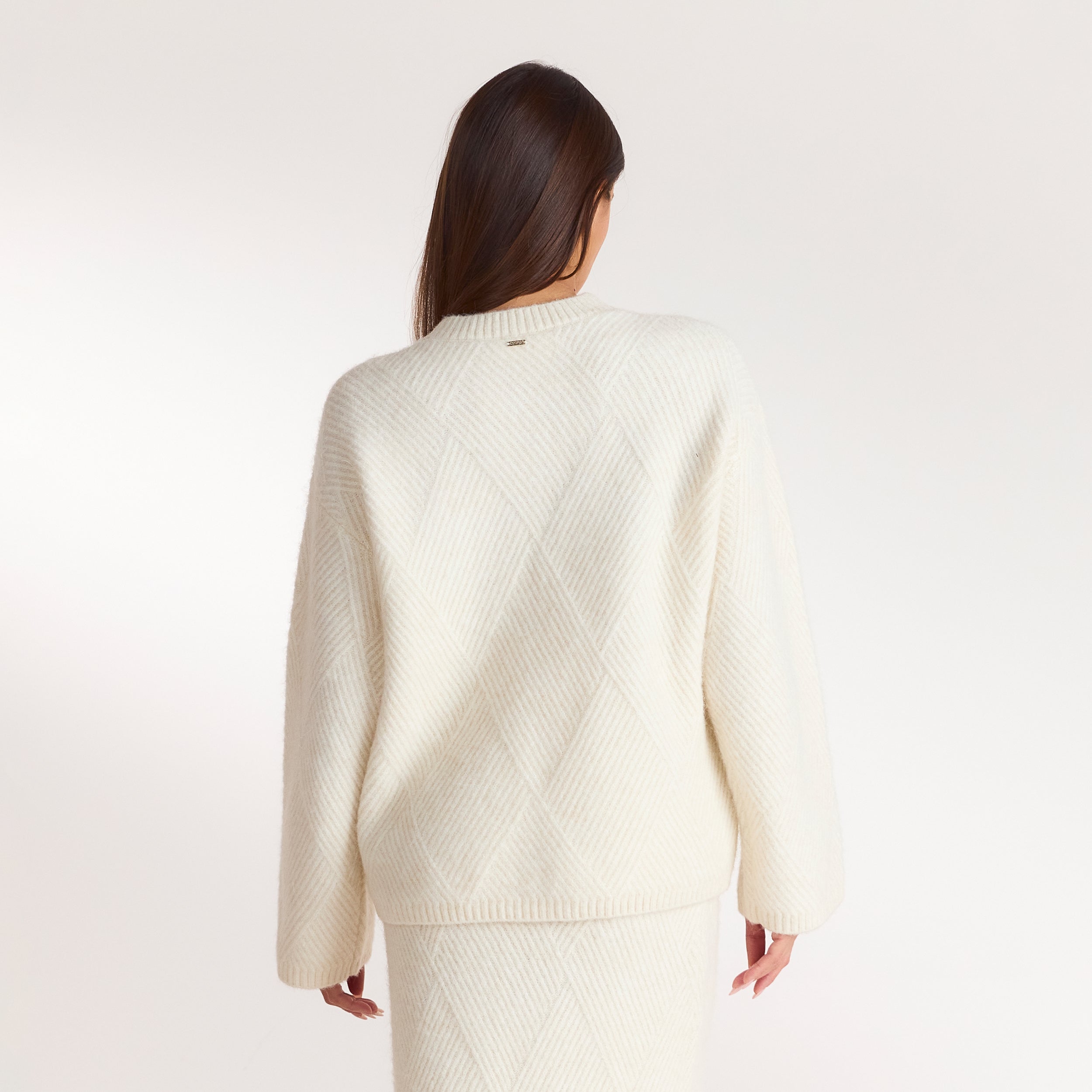 Pull en Maille à Losanges | Pull en Maille à Losanges - Crème