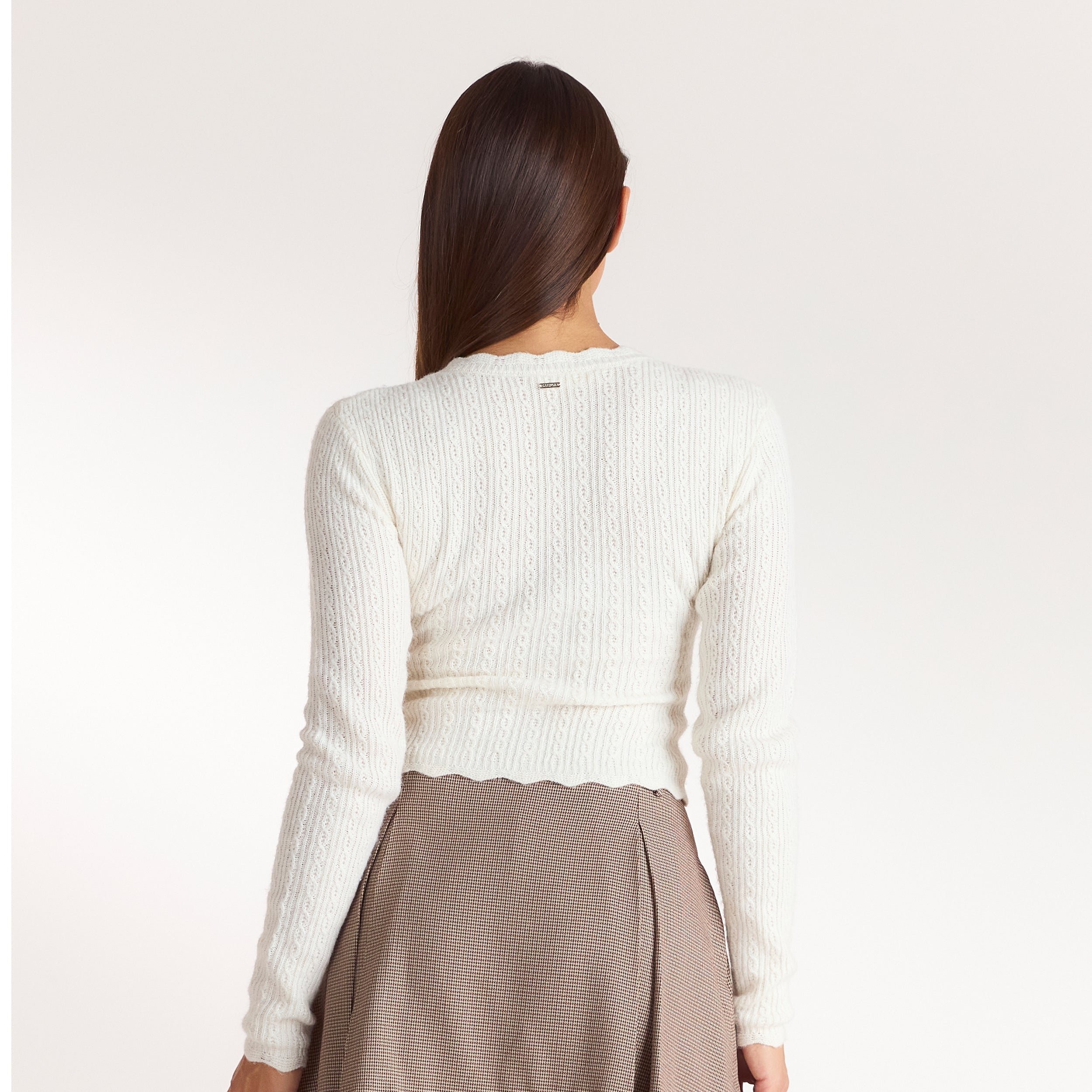 Cardigan en Maille Fine | Cardigan en Maille Fine - Crème
