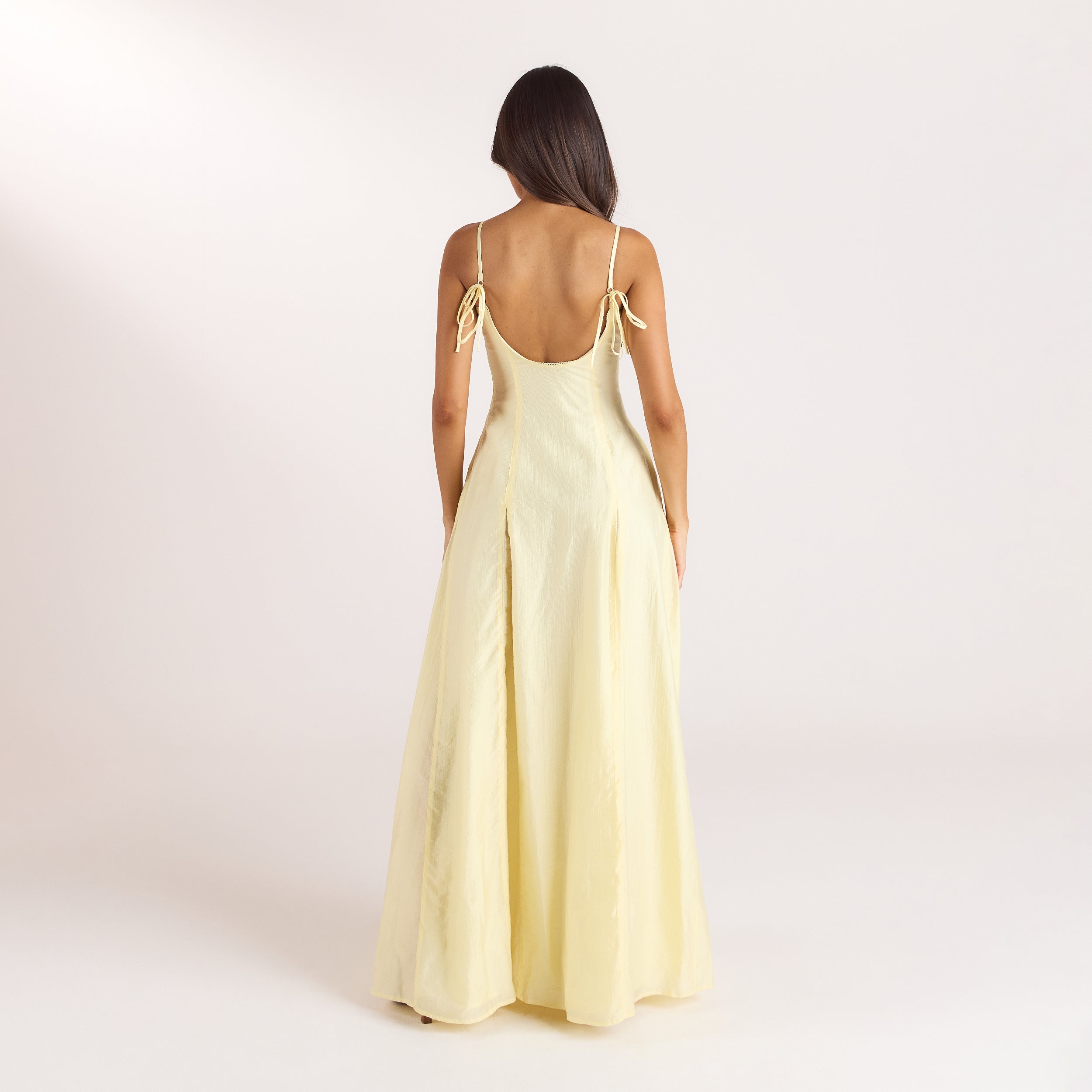 Robe Maxi Brodée | Robe Maxi Brodée - Jaune Citron