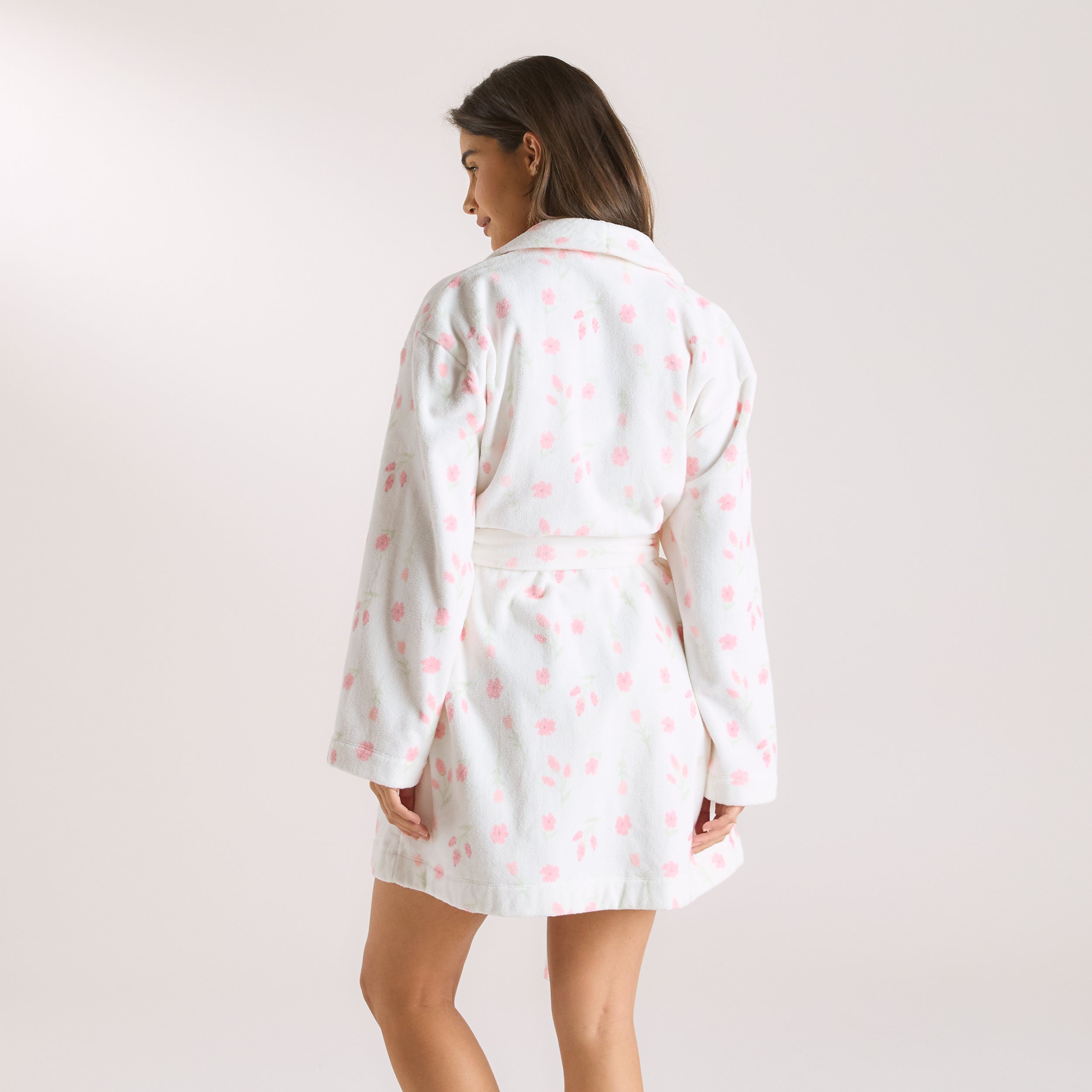 Peignoir en Tissu Éponge | Peignoir en Tissu Éponge - Motif Floral