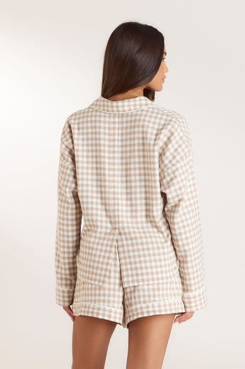 Chemise de Pyjama Vichy - Beige alternate