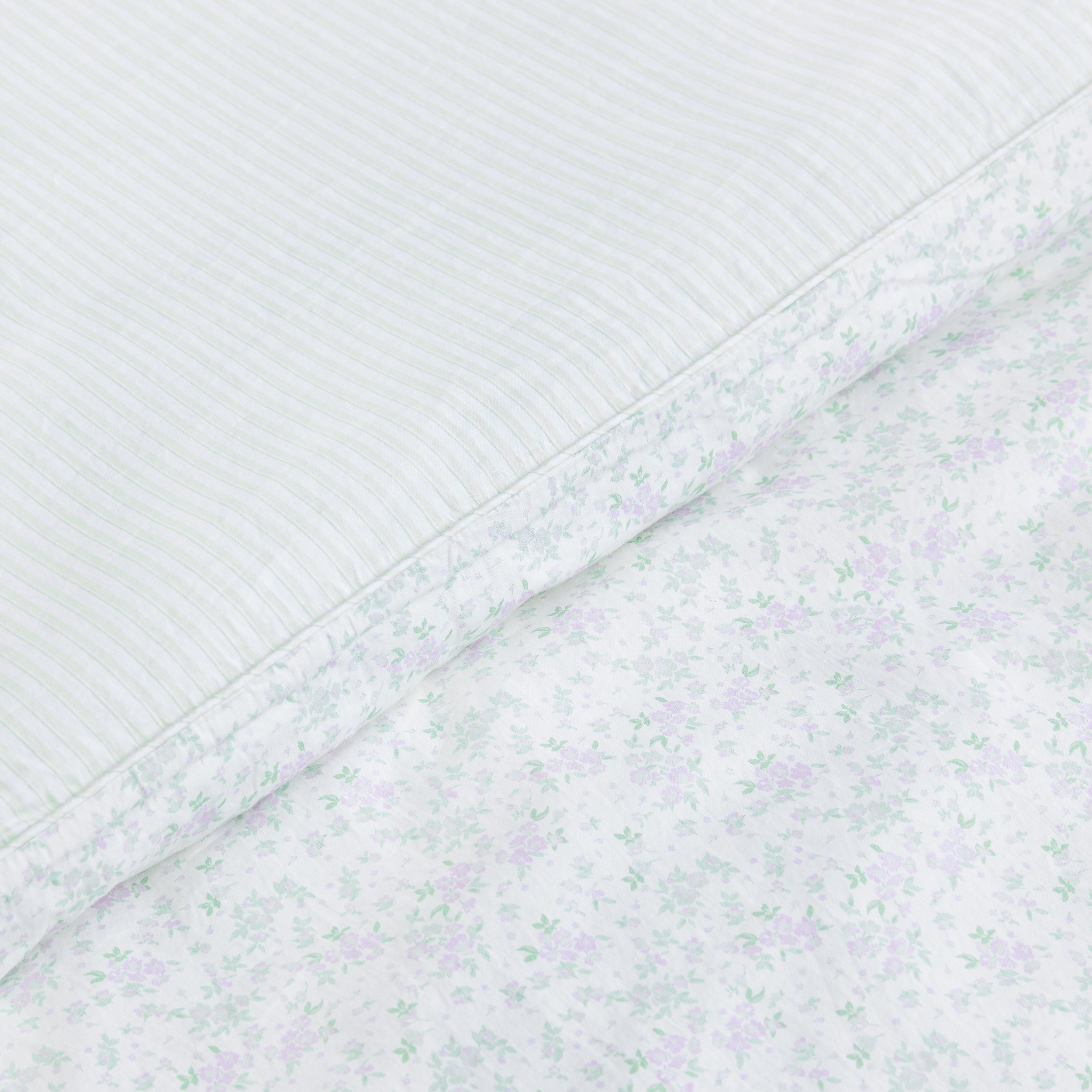 Housse de Couette Bloom & Stripe | Housse de Couette Bloom & Stripe - Sauge Floral