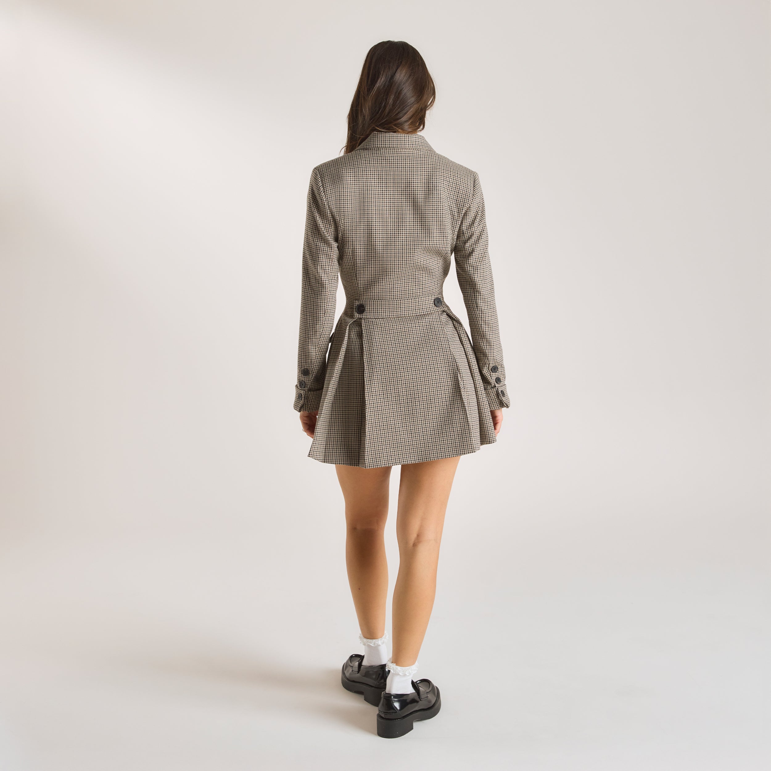 Robe Blazer Pied-de-Poule | Robe Blazer Pied-de-Poule - Marron