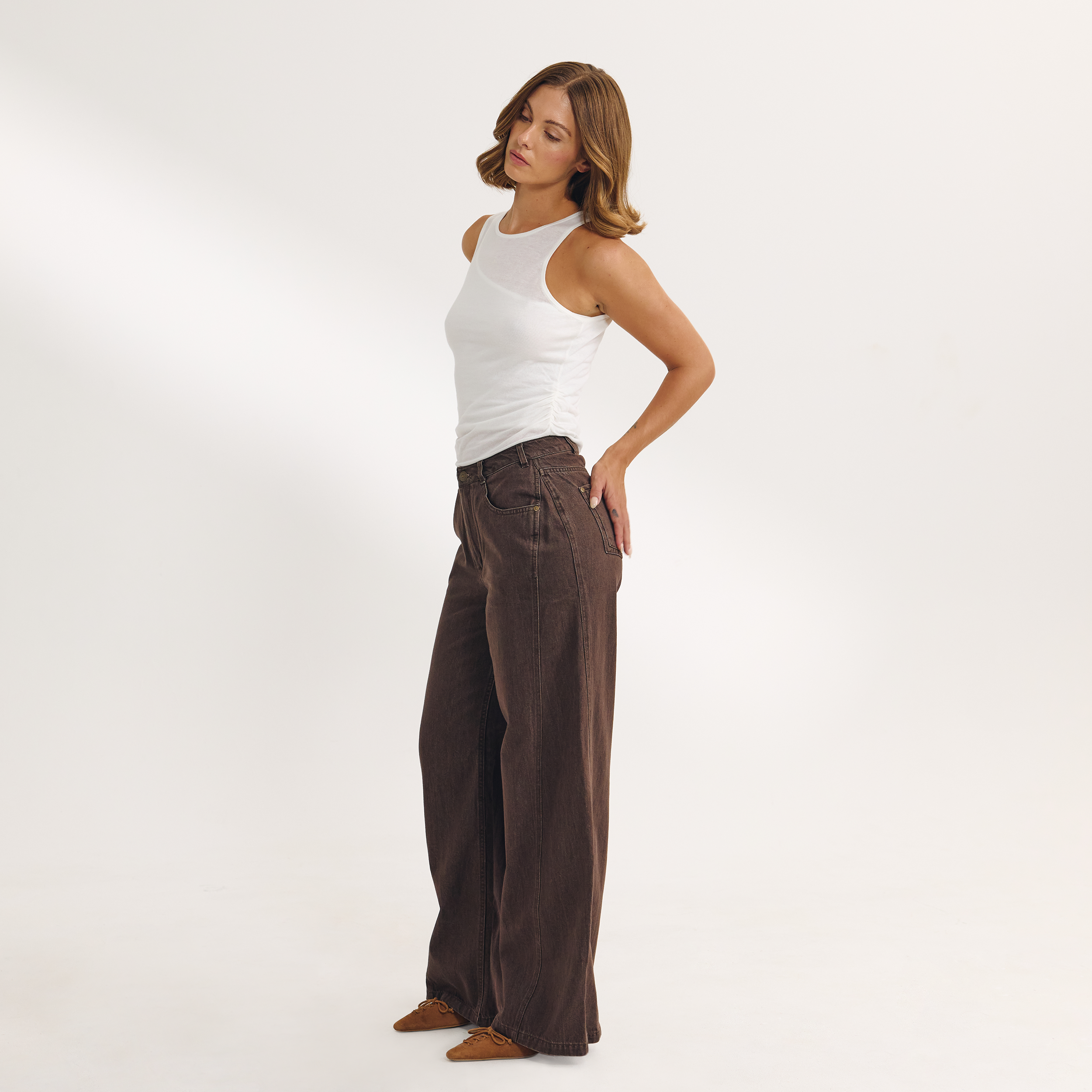 Jean Large à Taille Basse | Jean Large à Taille Basse - Expresso