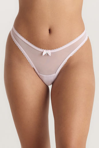 String à Nœud Satiné - Rose alternate