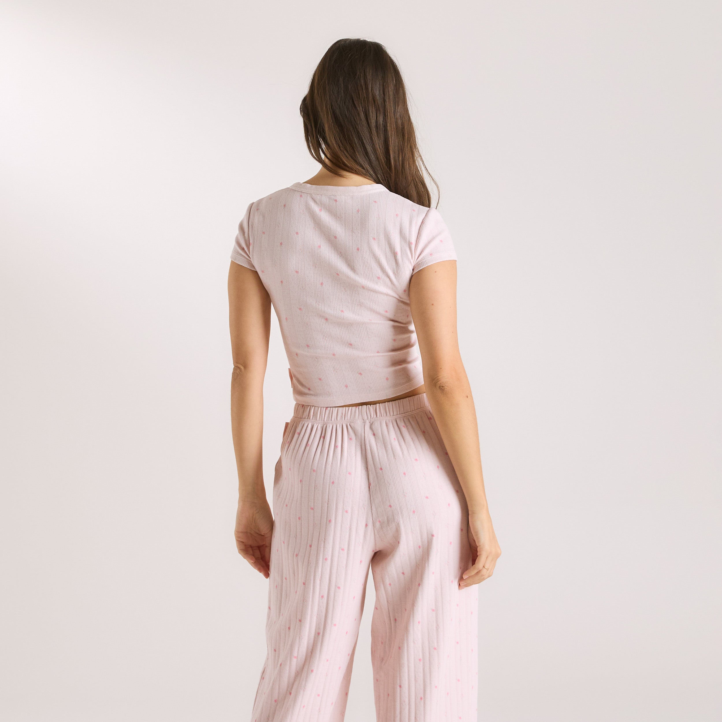 Haut de Pyjama en Pointelle  | Haut de Pyjama en Pointelle  - Rose Floral