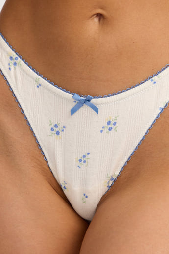 String Pointelle - Motif Floral alternate