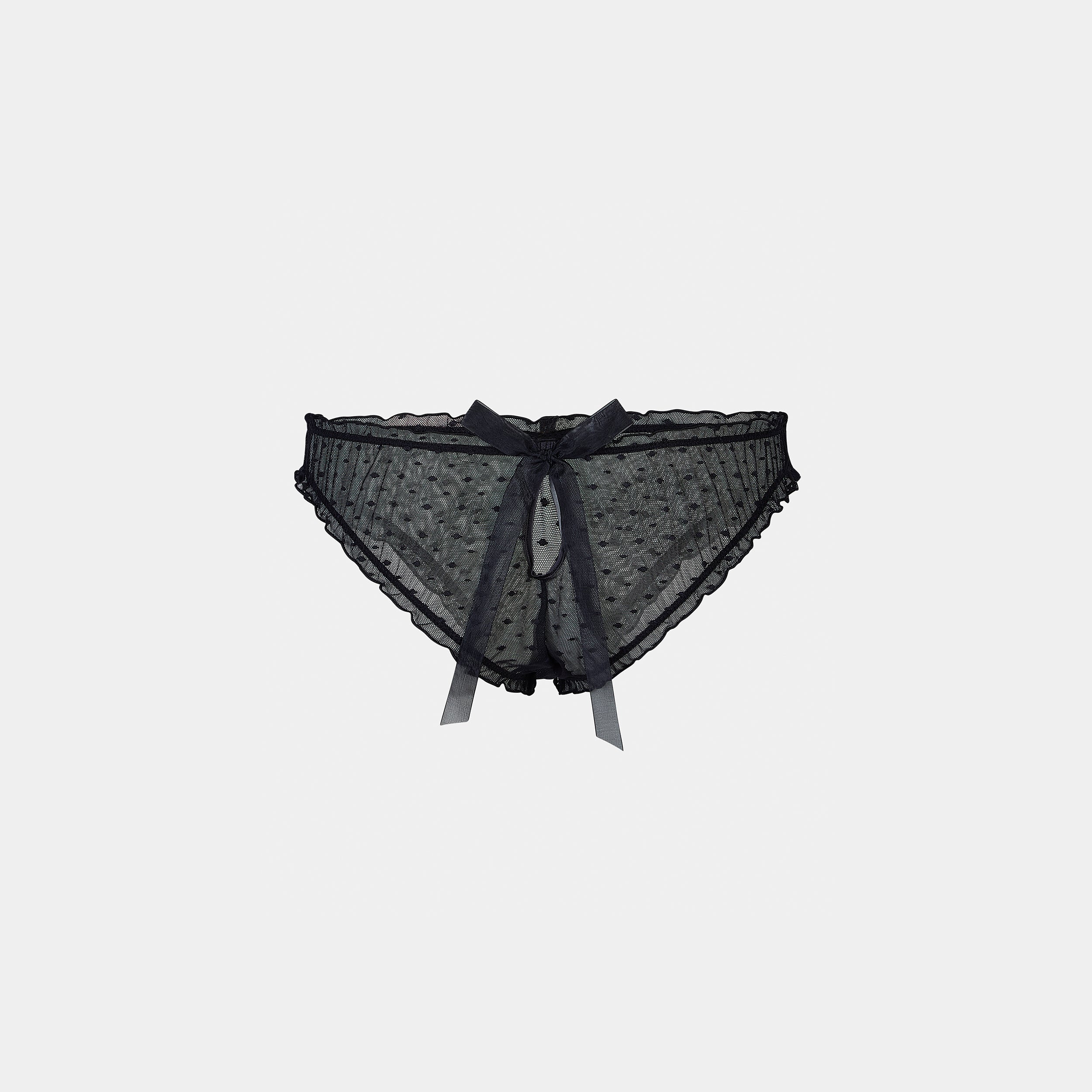 Culotte Brésilienne à Pois | Culotte Brésilienne à Pois - Noir