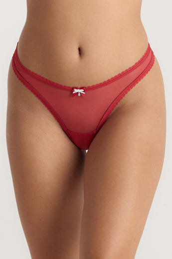 String à Nœud Satiné - Rouge alternate