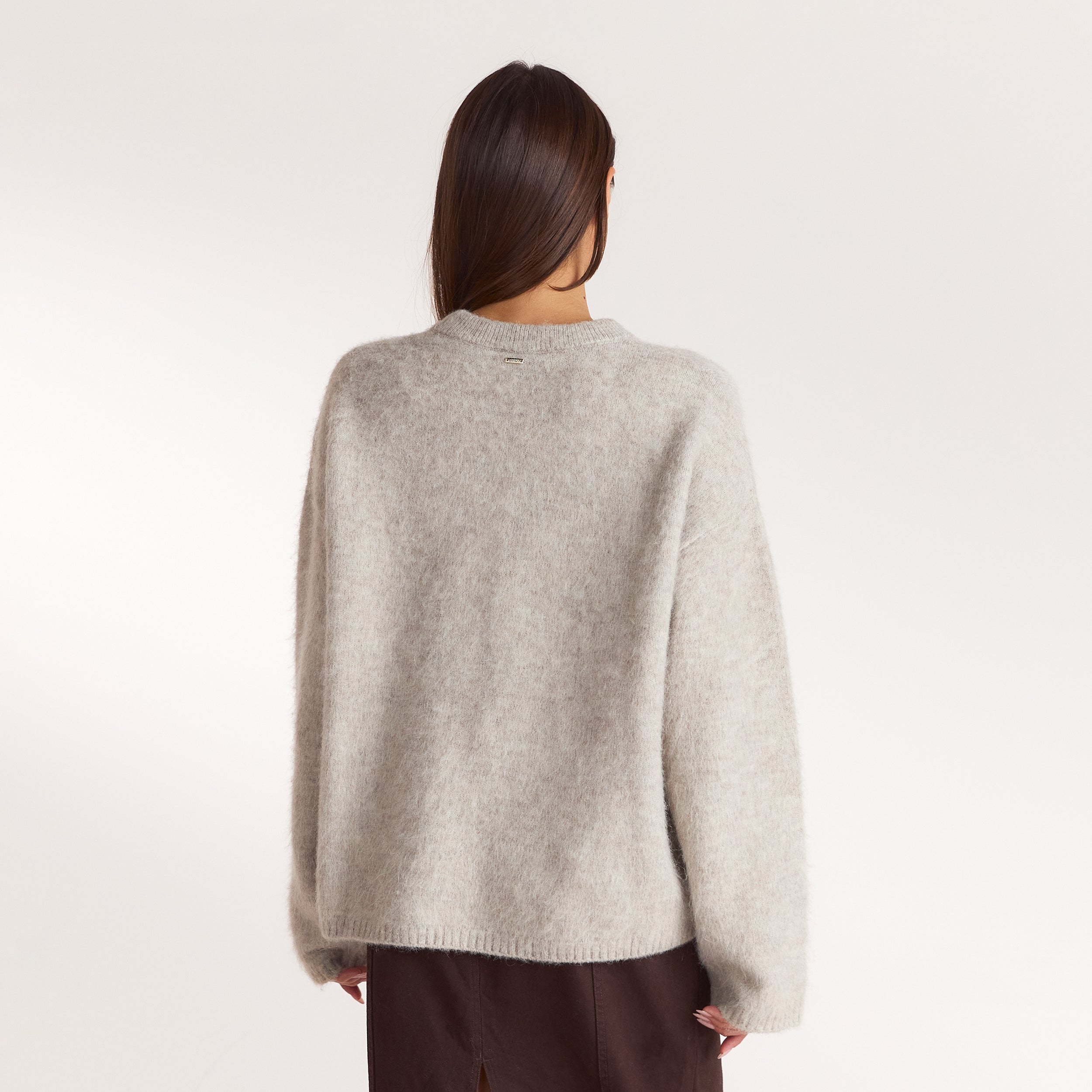 Pull en Maille Duveteuse - Gris Chaud alternate