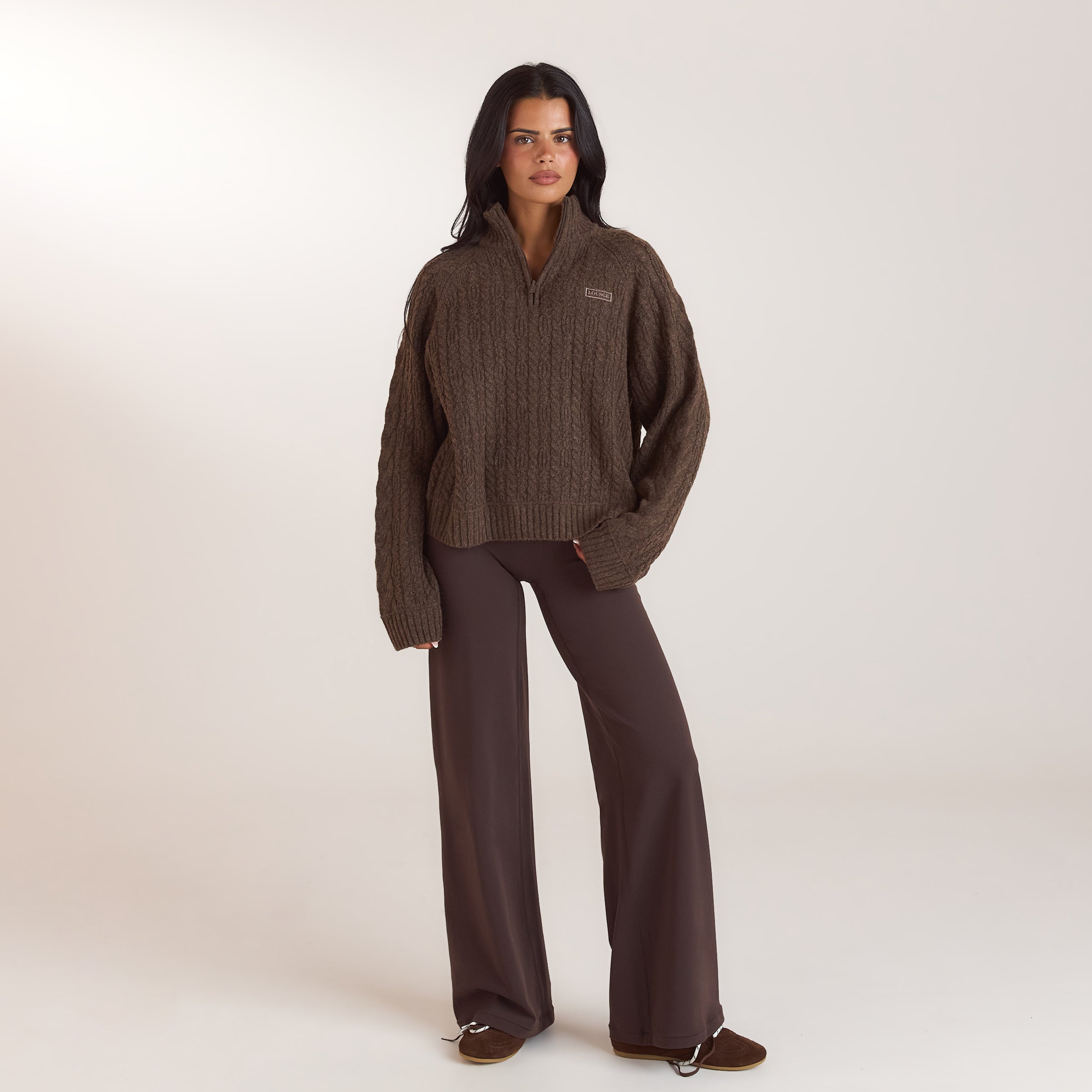 Pull en Maille à Demi-Zip | Pull en Maille à Demi-Zip - Taupe
