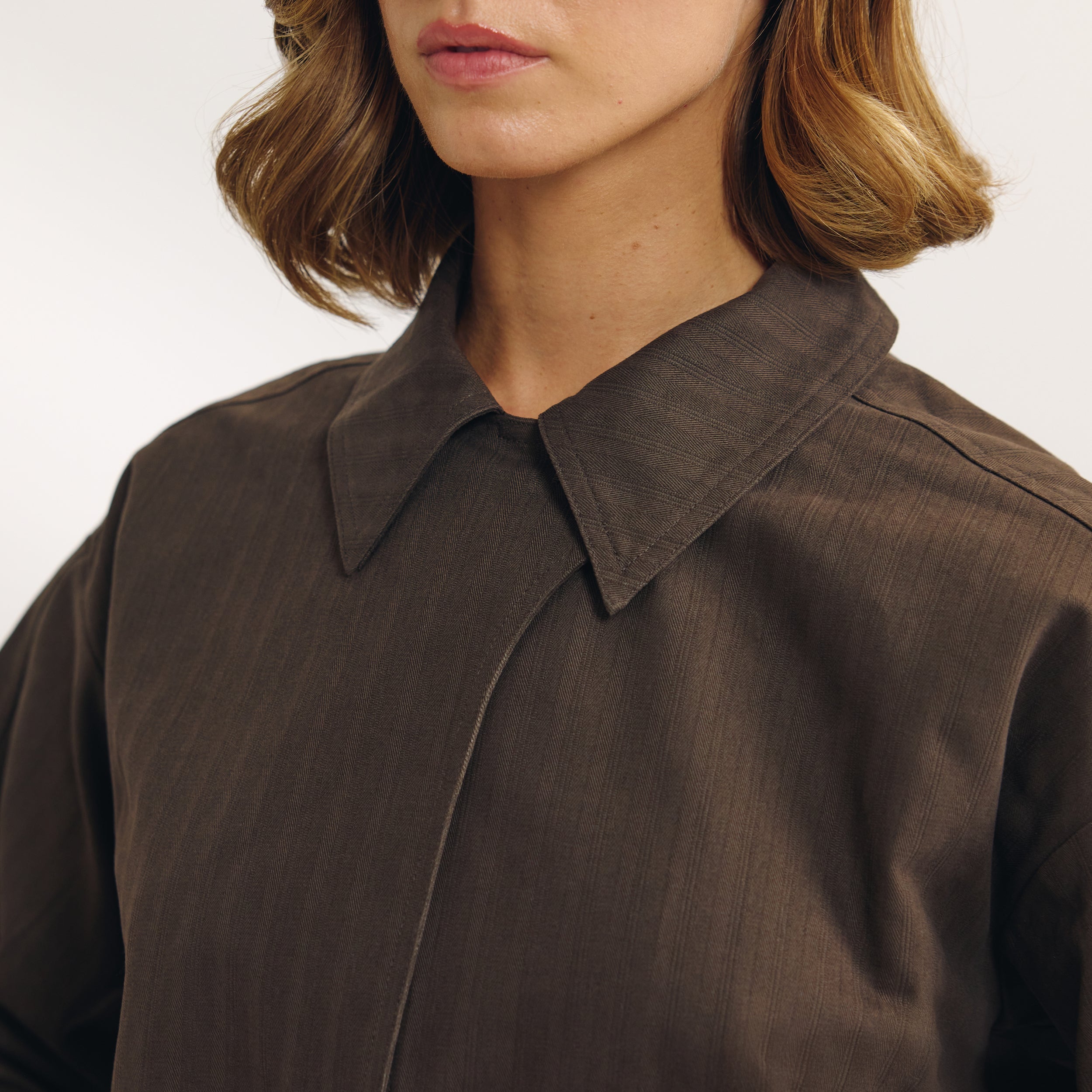 Veste Boutonnée | Veste Boutonnée - Marron Foncé