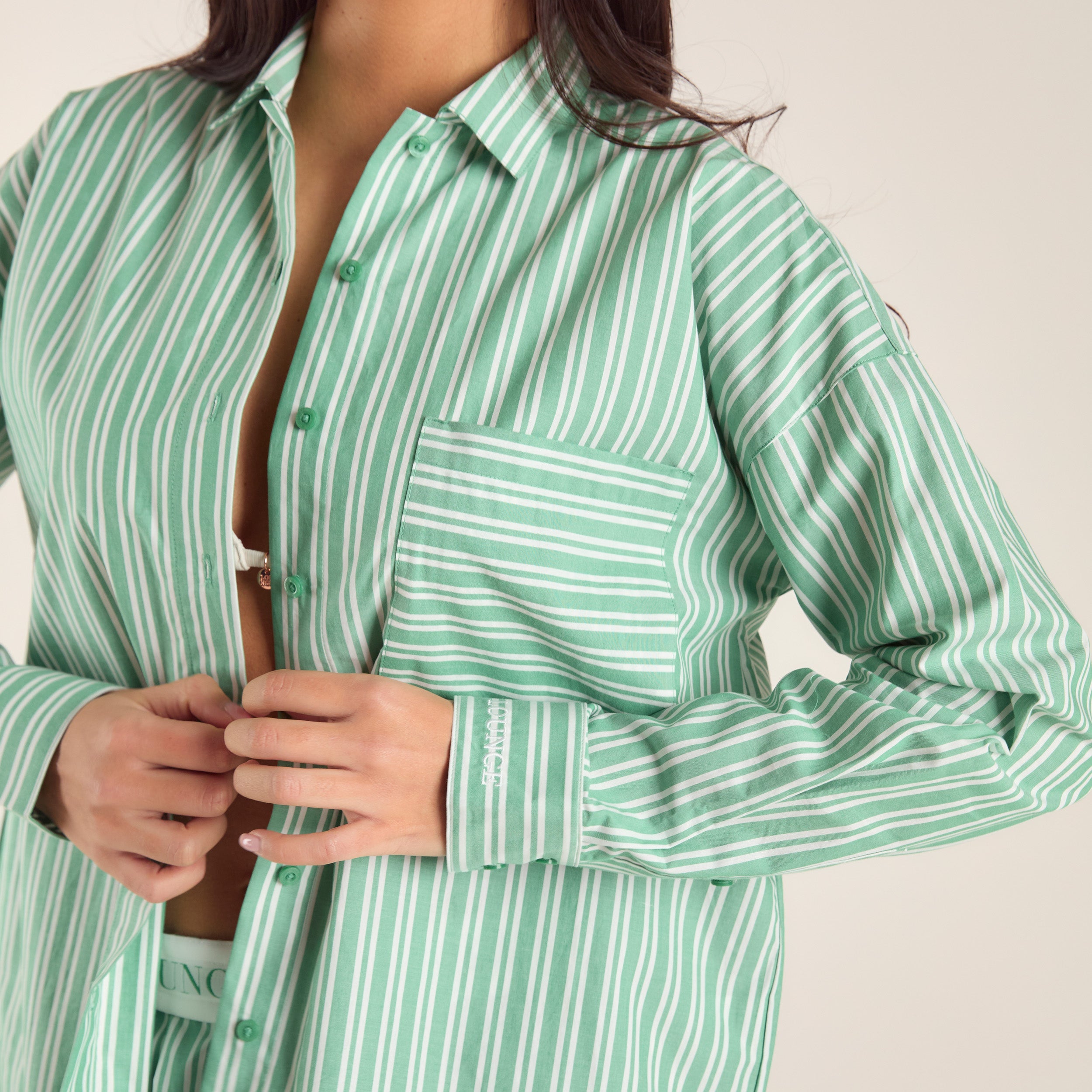 Chemise Oversize à Rayures | Chemise Oversize à Rayures - Vert