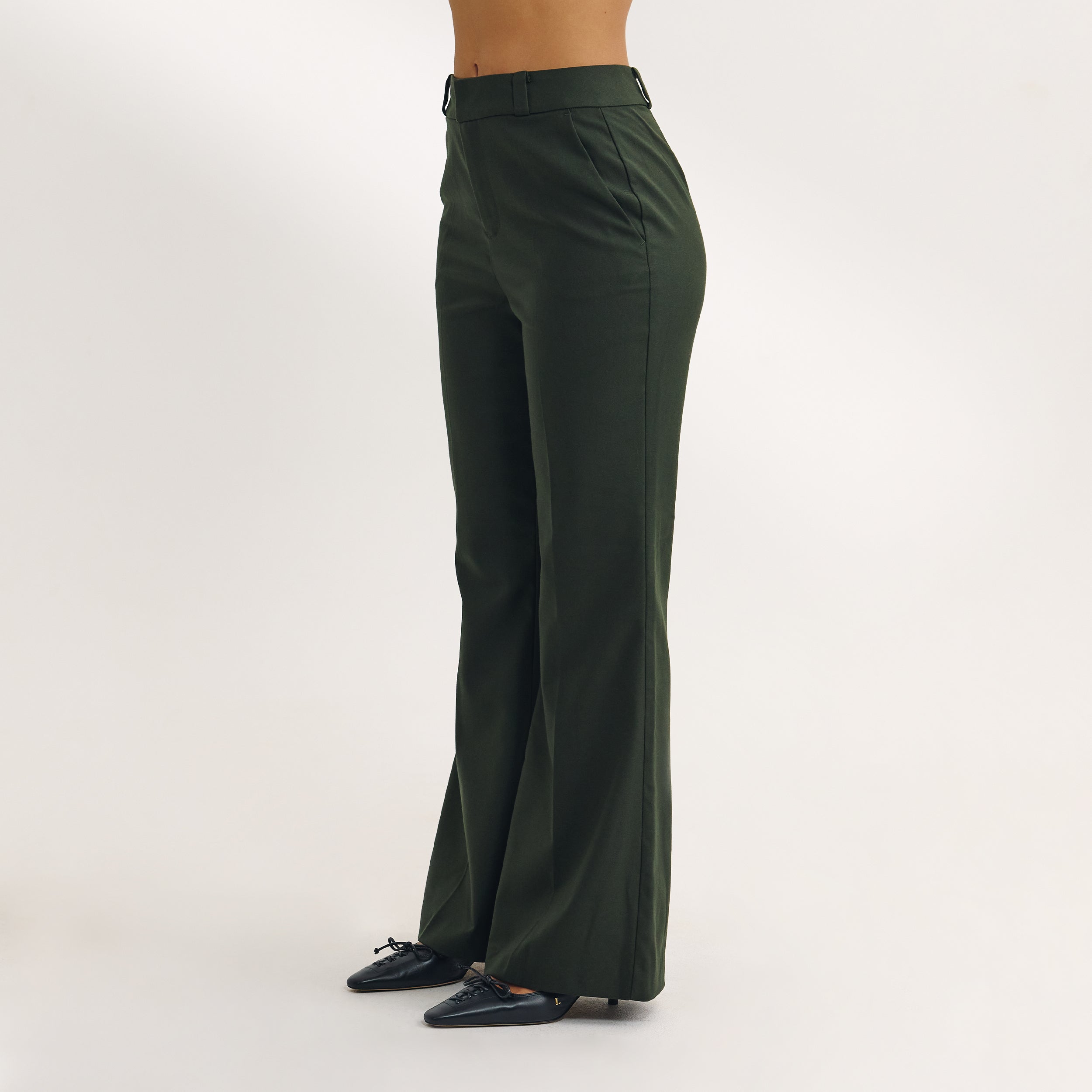 Pantalon Évasé | Pantalon Évasé - Vert Foncé