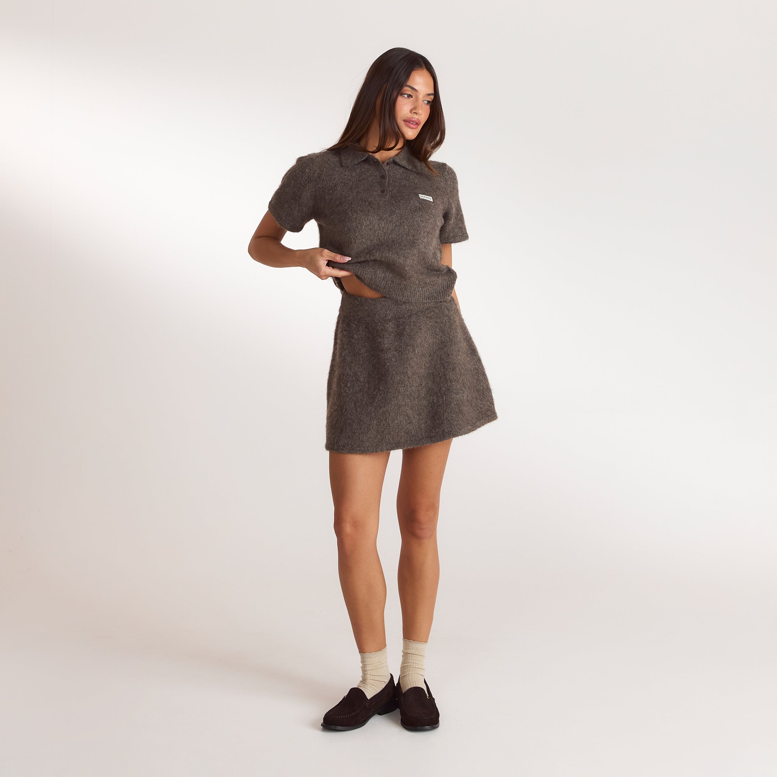Polo en Maille | Polo en Maille - Marron Cendré
