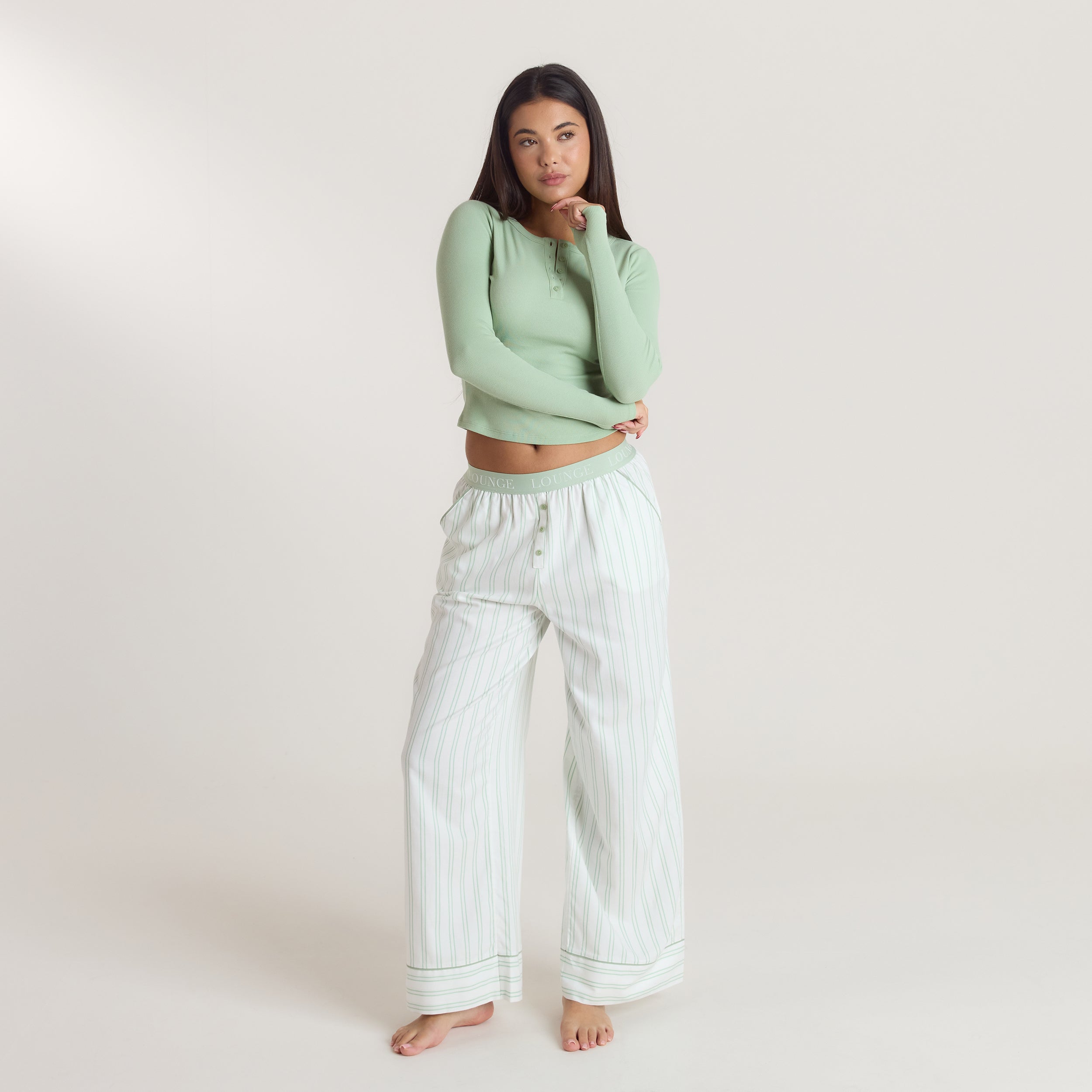 Pantalon de Pyjama Henley Gui | Pantalon de Pyjama Henley Gui - Sauge