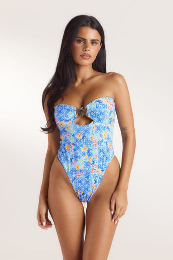 Maillot de Bain Mosaic - Imprimé Bleu