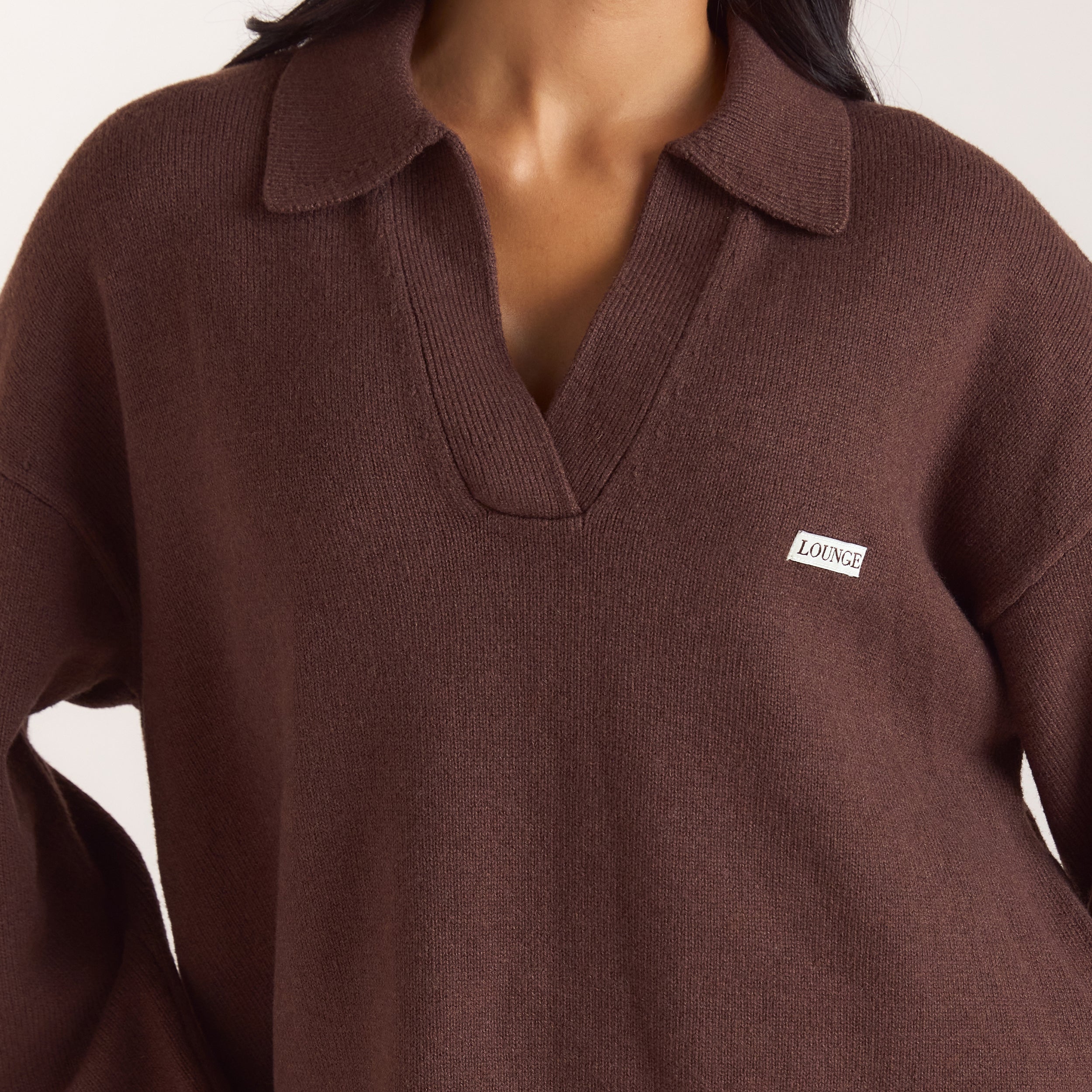 Pull en Maille à Demi-patte | Pull en Maille à Demi-patte - Chocolat