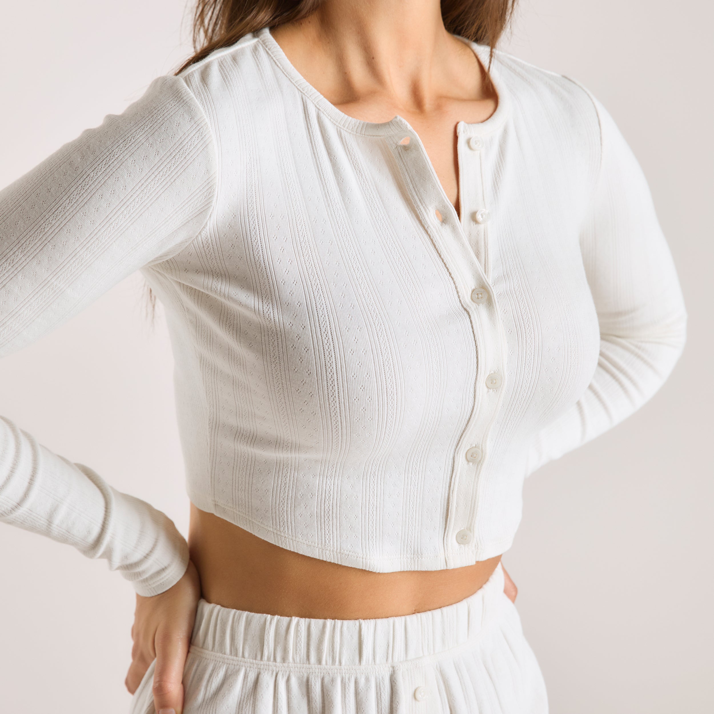 Gilet en Pointelle | Gilet en Pointelle - Crème