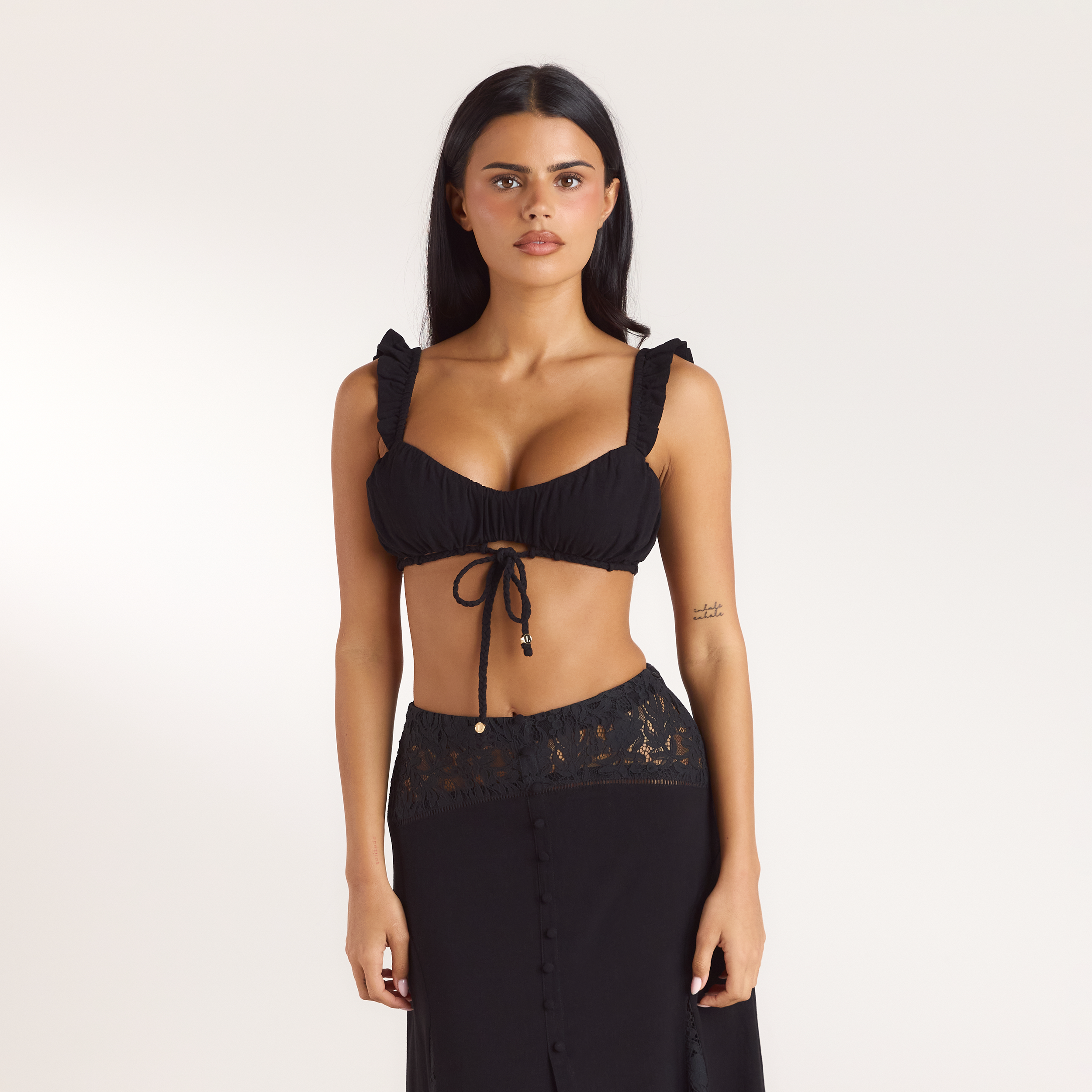 Bralette avec Fronces | Bralette avec Fronces - Noir