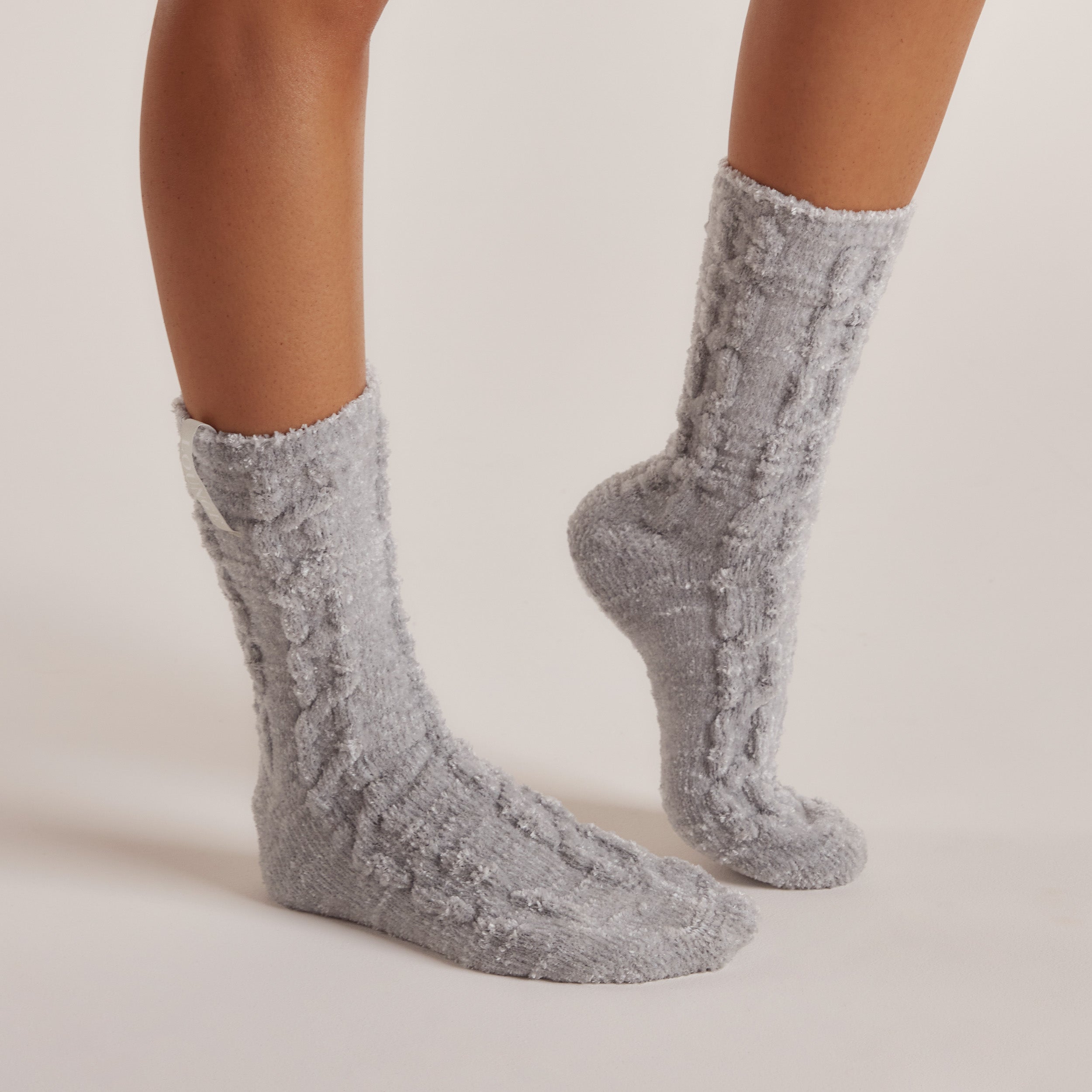 Chaussettes Tricotées en Chenille | Chaussettes Tricotées en Chenille - Givre