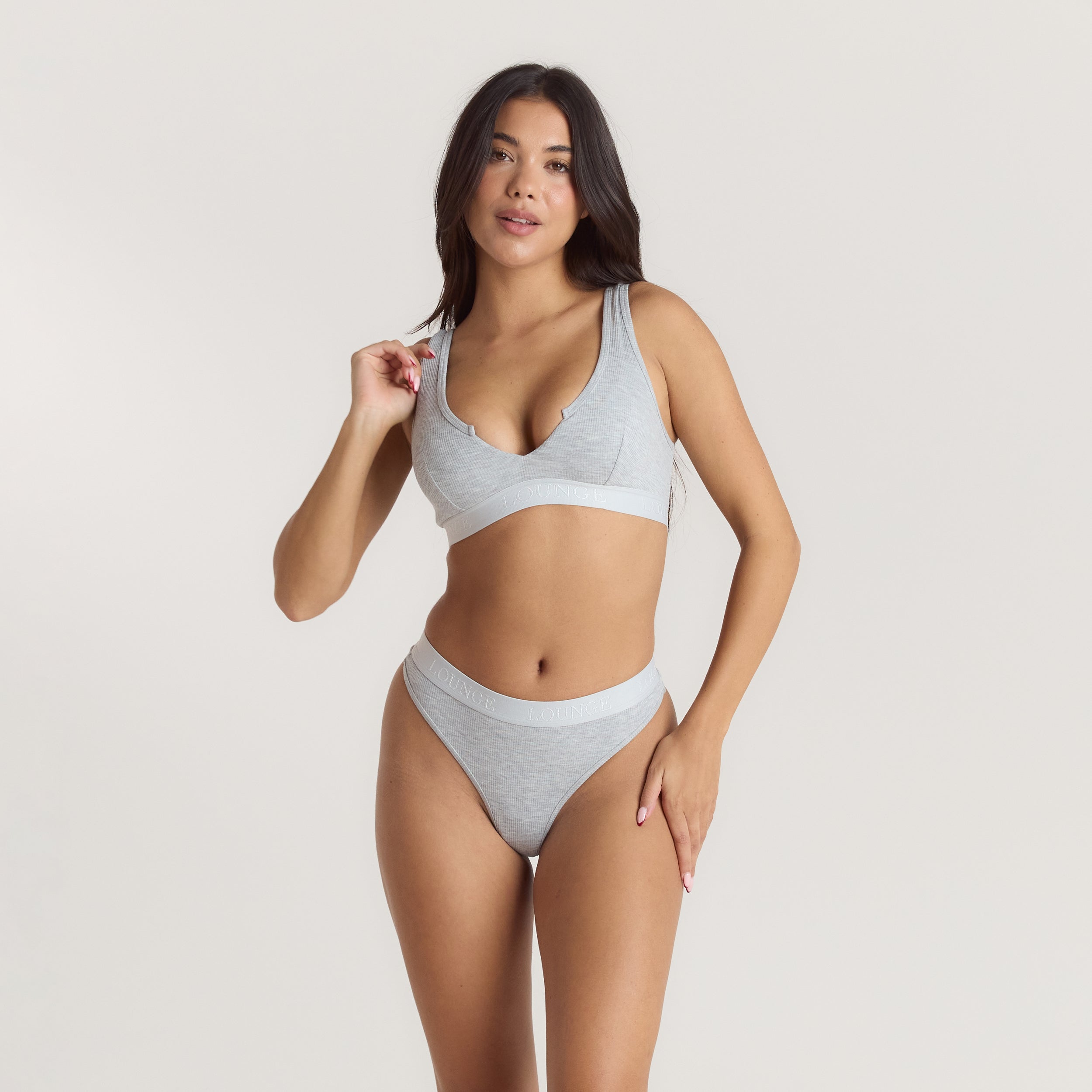 Brassière Push-Up Soft Ribbed  | Brassière Push-Up Soft Ribbed  - Gris chiné