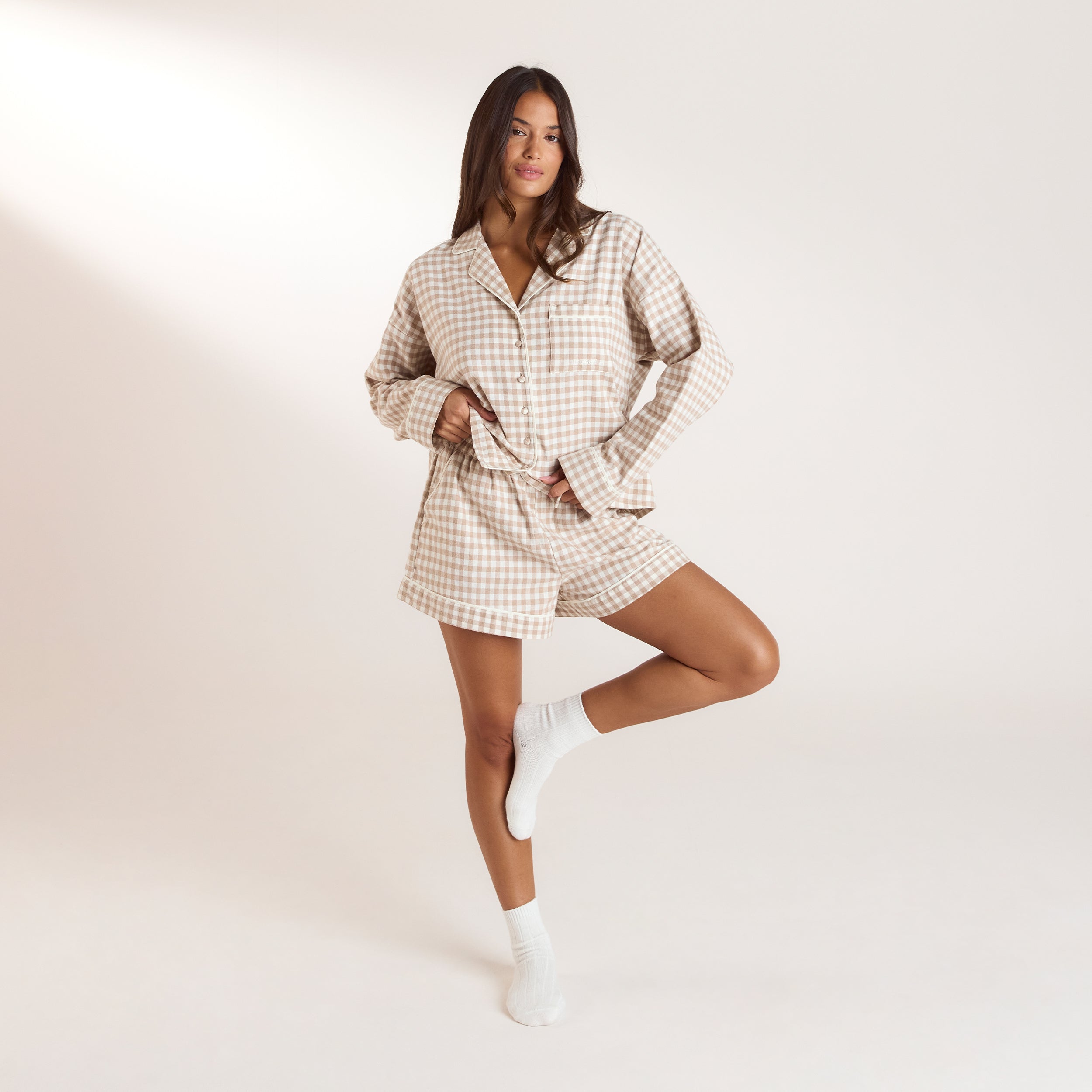 Chemise de Pyjama Vichy | Chemise de Pyjama Vichy - Beige