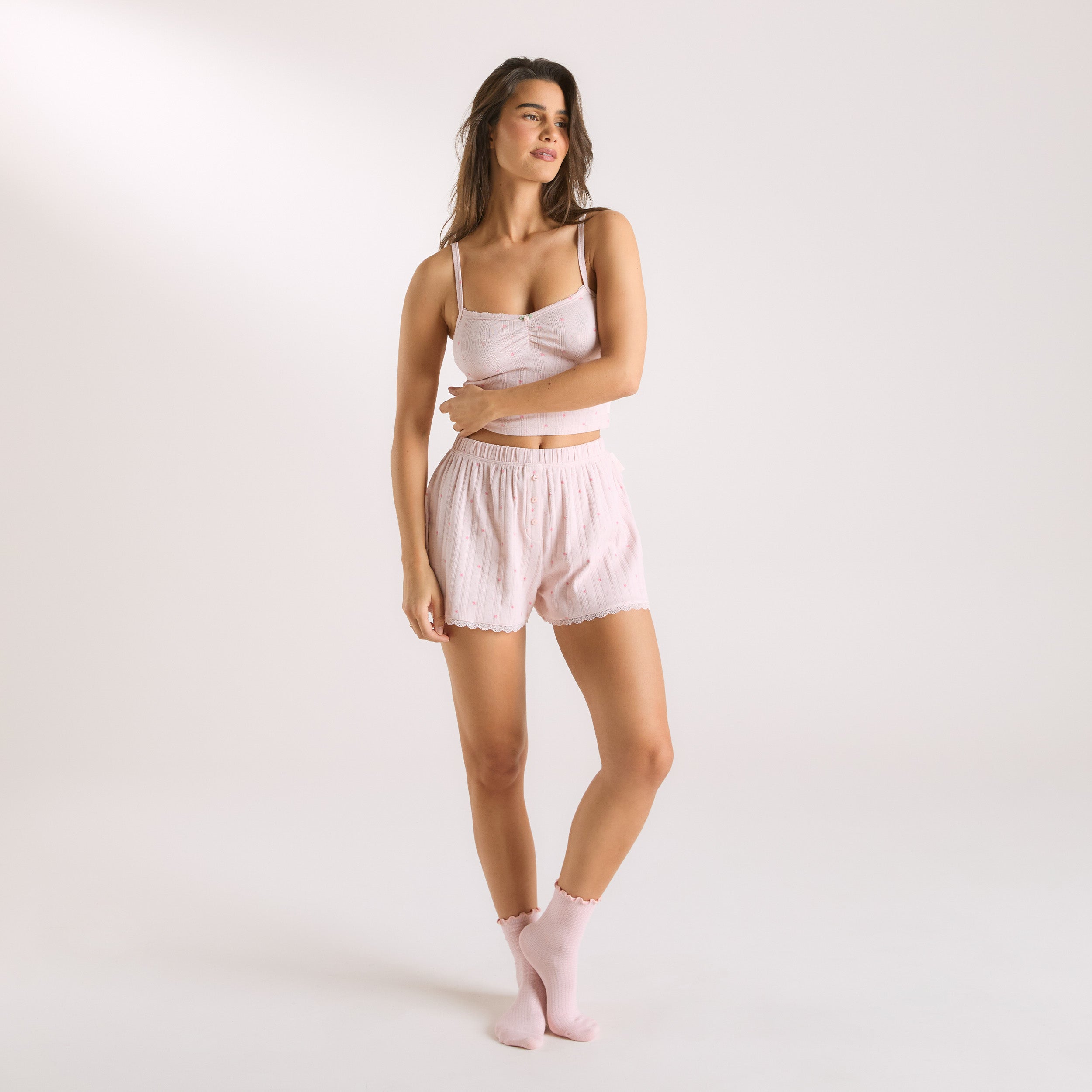 Short de Pyjama en Dentelle  | Short de Pyjama en Dentelle  - Rose Floral