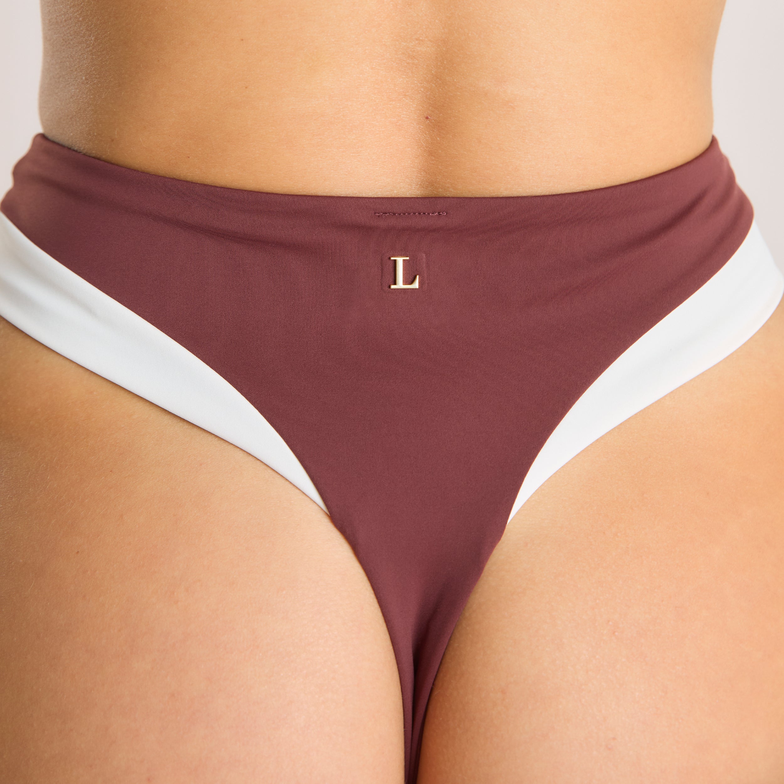 String de Bikini Taille Haute Monaco  | String de Bikini Taille Haute Monaco  - Prune