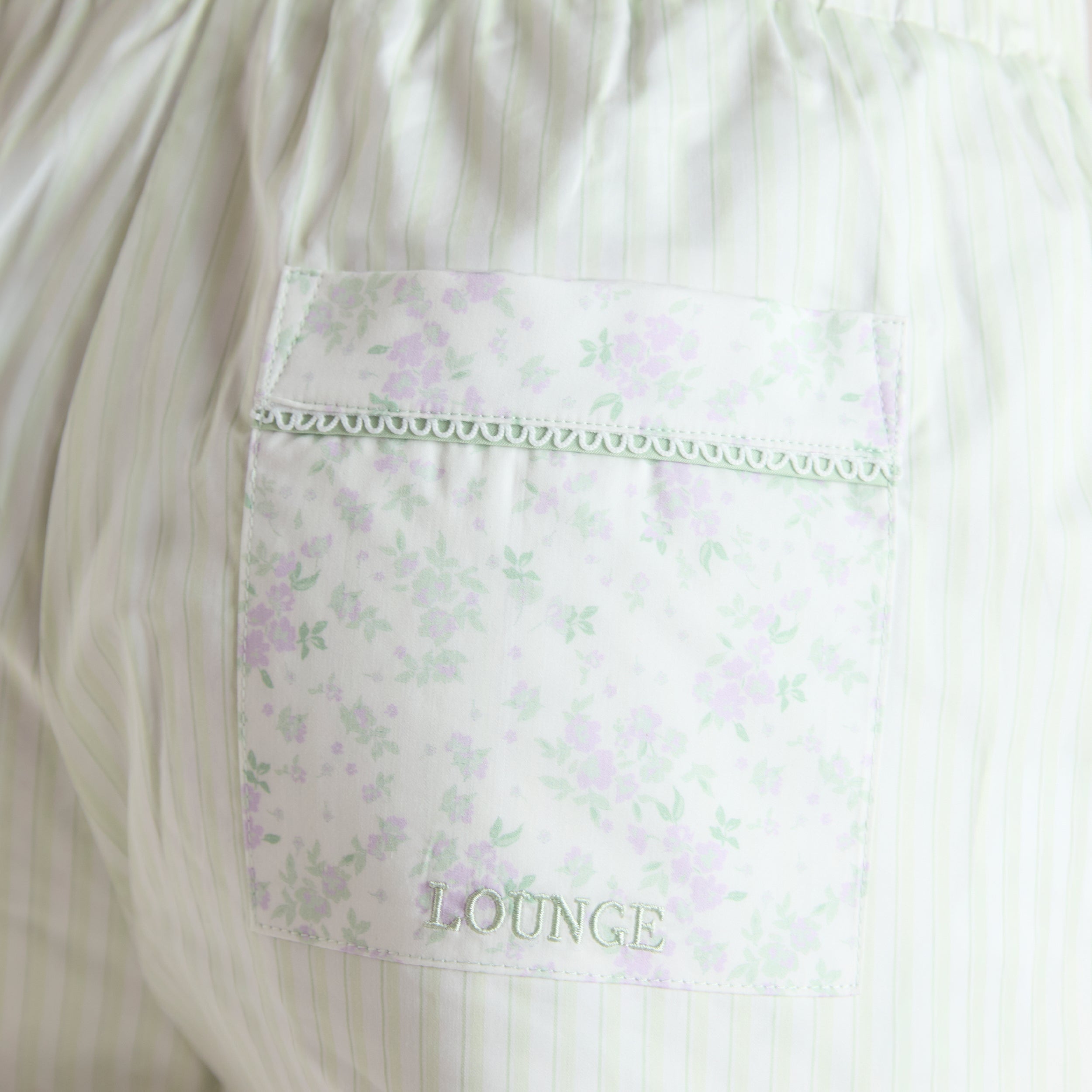 Short de Pyjama Bloom & Stripe | Short de Pyjama Bloom & Stripe - Sauge