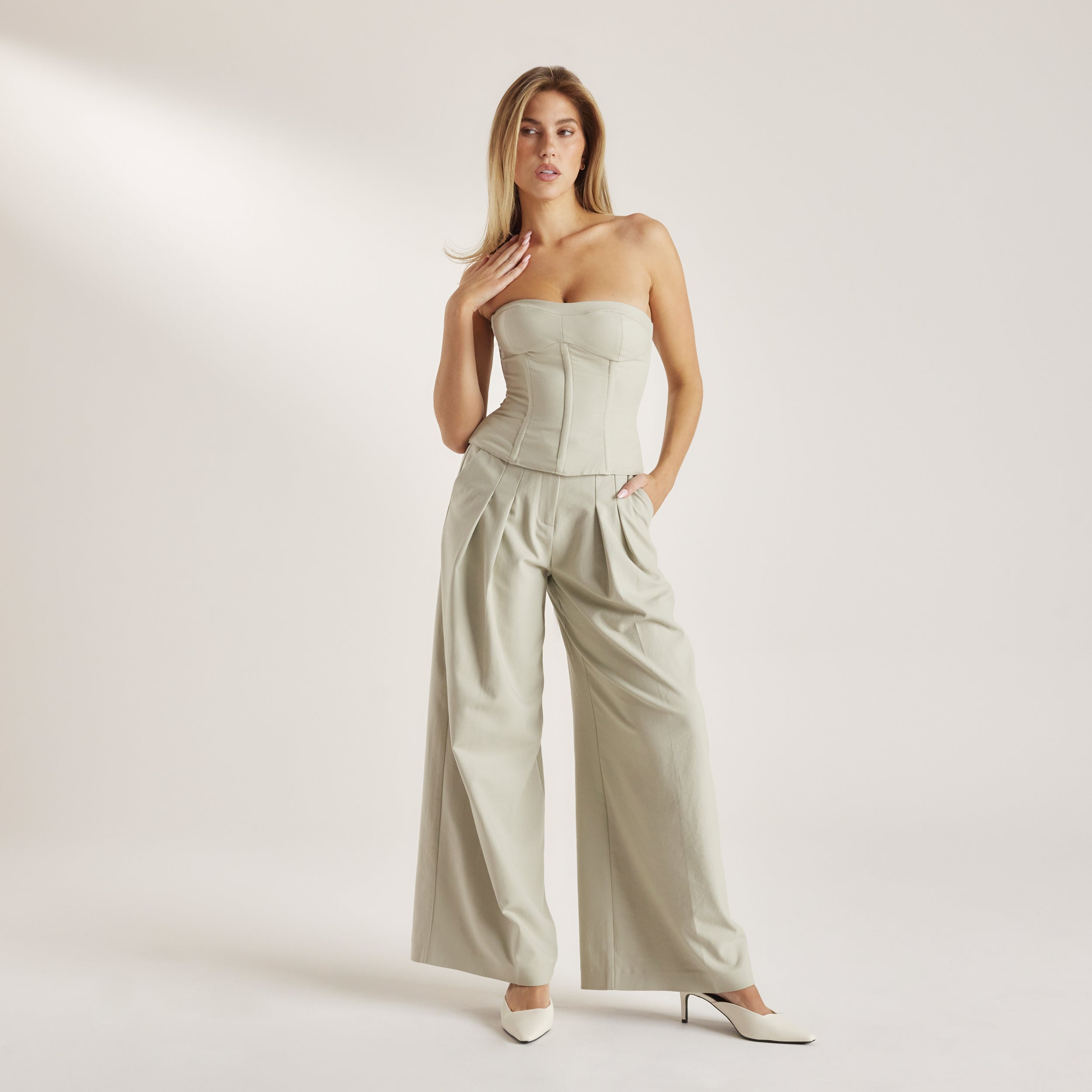 Pantalon Large Tissé | Pantalon Large Tissé - Sauge
