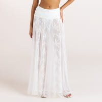Jupe en Dentelle Transparente - Blanc