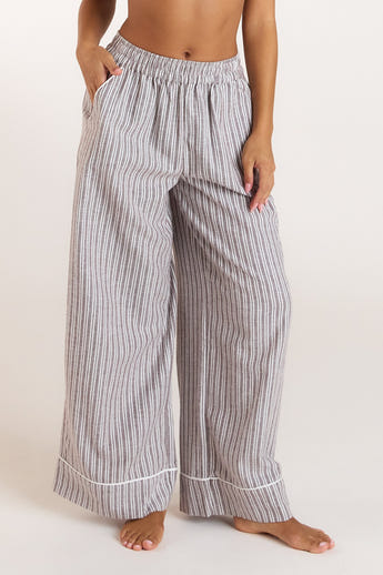 Pantalons de Pyjama Stripe - Chocolat