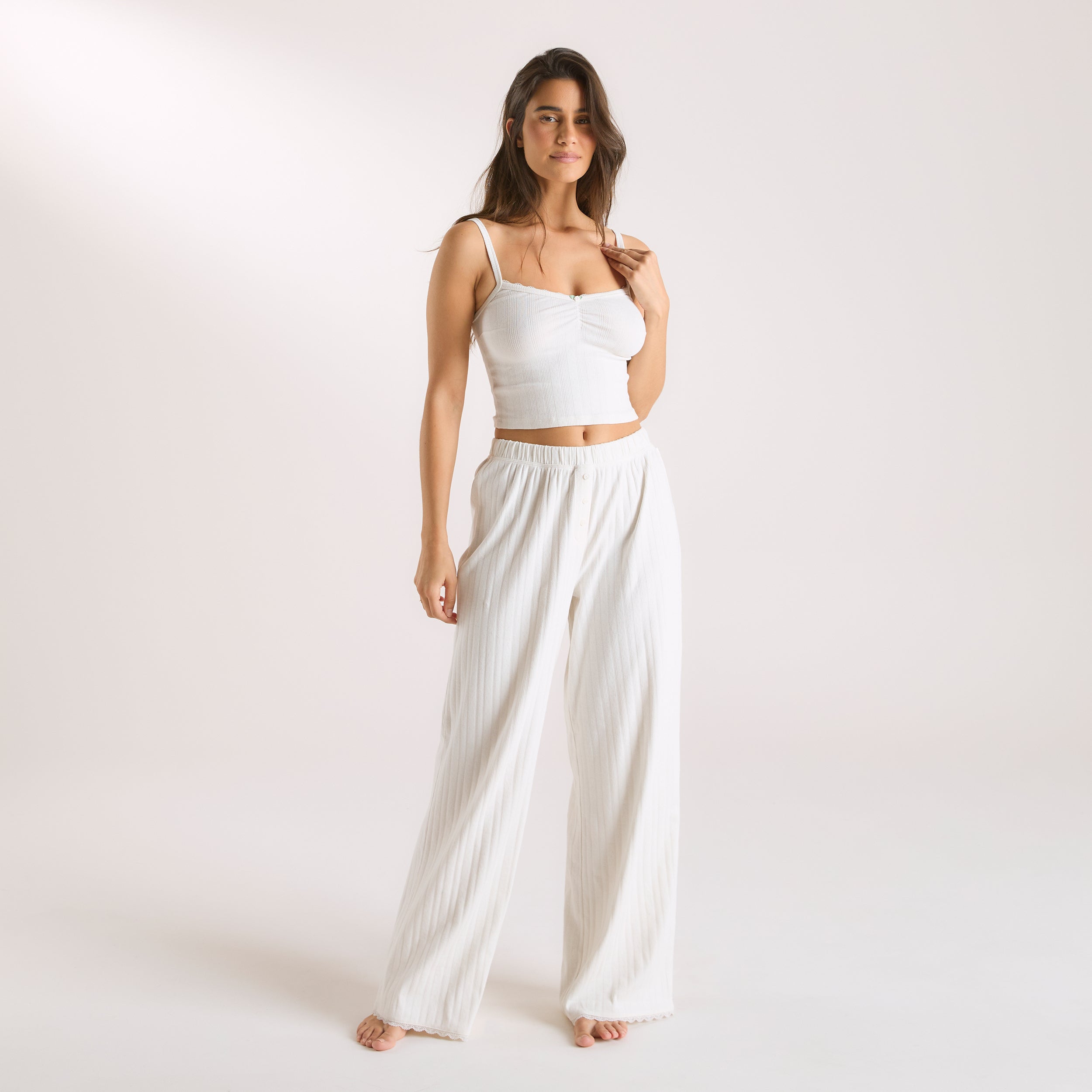 Bas de Pyjama en Pointelle | Bas de Pyjama en Pointelle - Crème