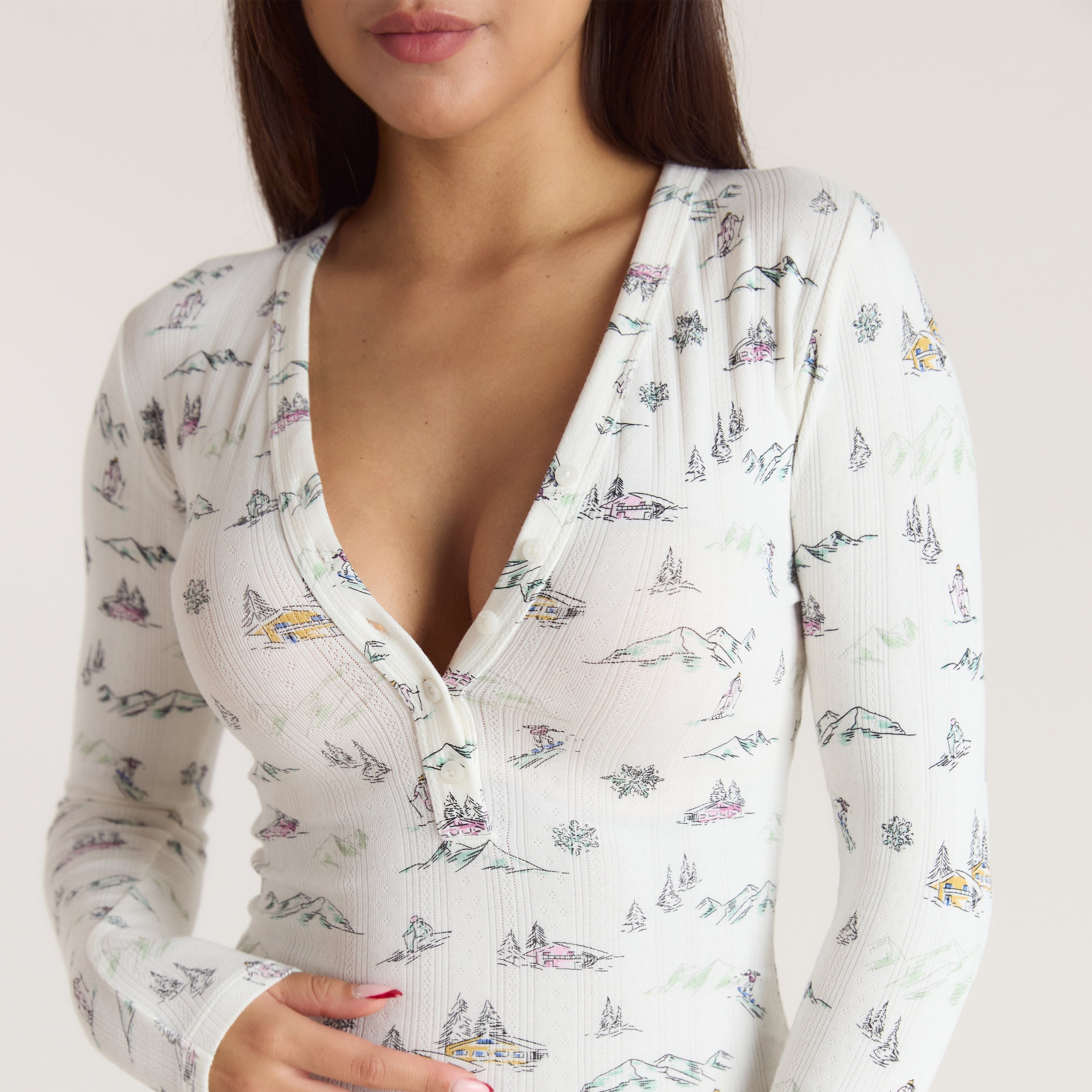 Combinaison en Pointelle Alpine Dreams | Combinaison en Pointelle Alpine Dreams - Imprimé Ski