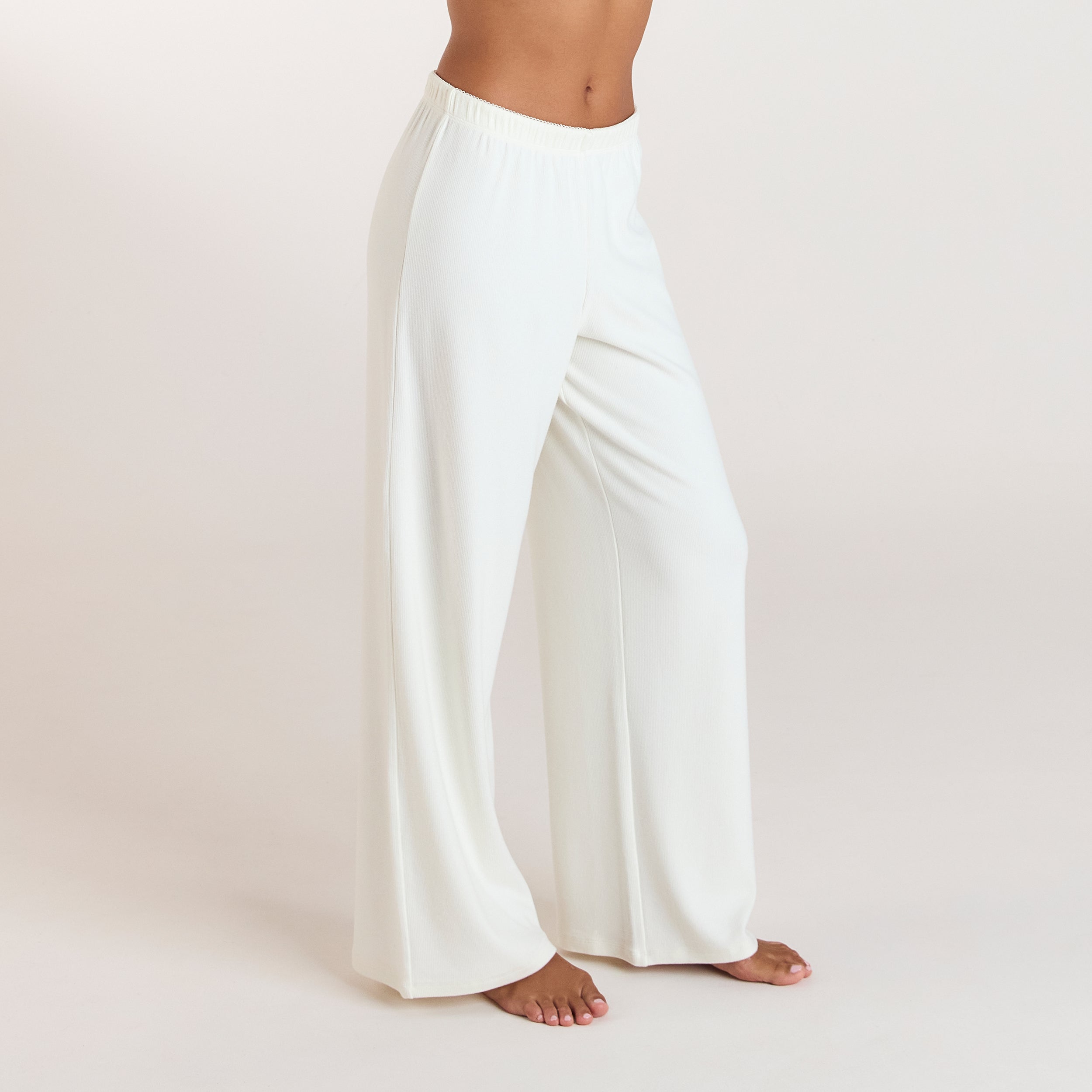 Pantalon de Pyjama Côtelé - Crème