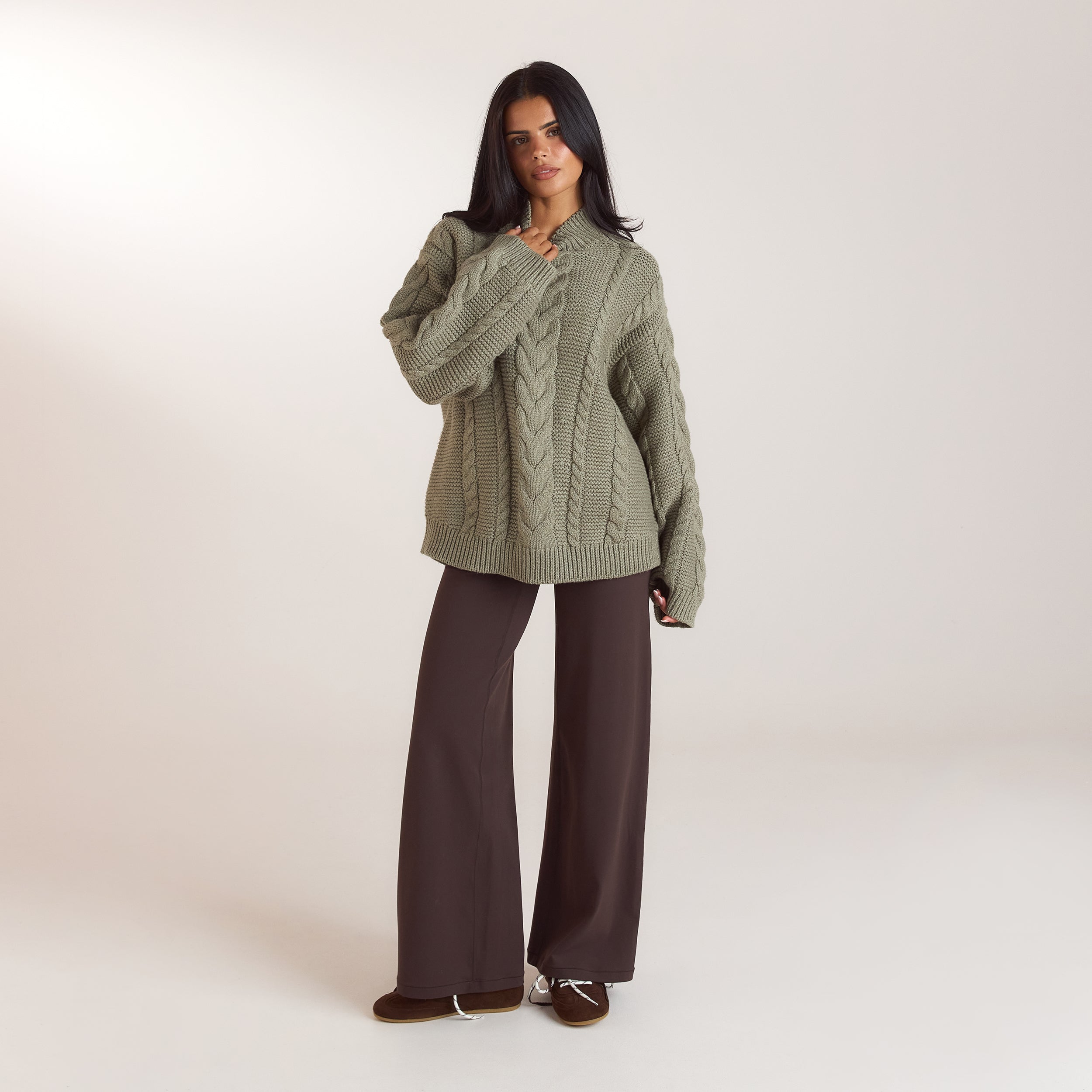 Pull Torsadé Oversize | Pull Torsadé Oversize - Olive