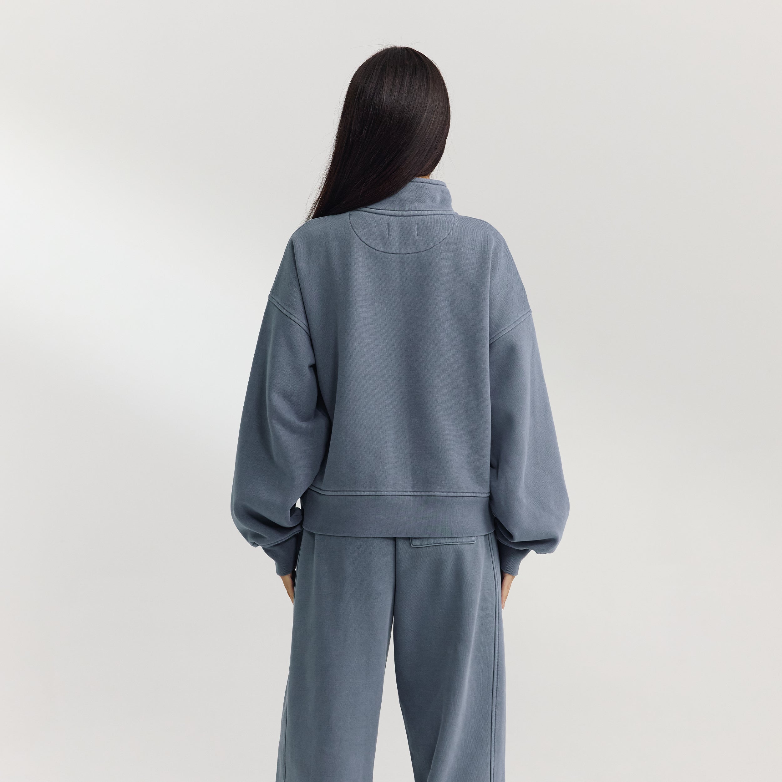 Pull avec Quart de Zip | Pull avec Quart de Zip - Bleu Délavé