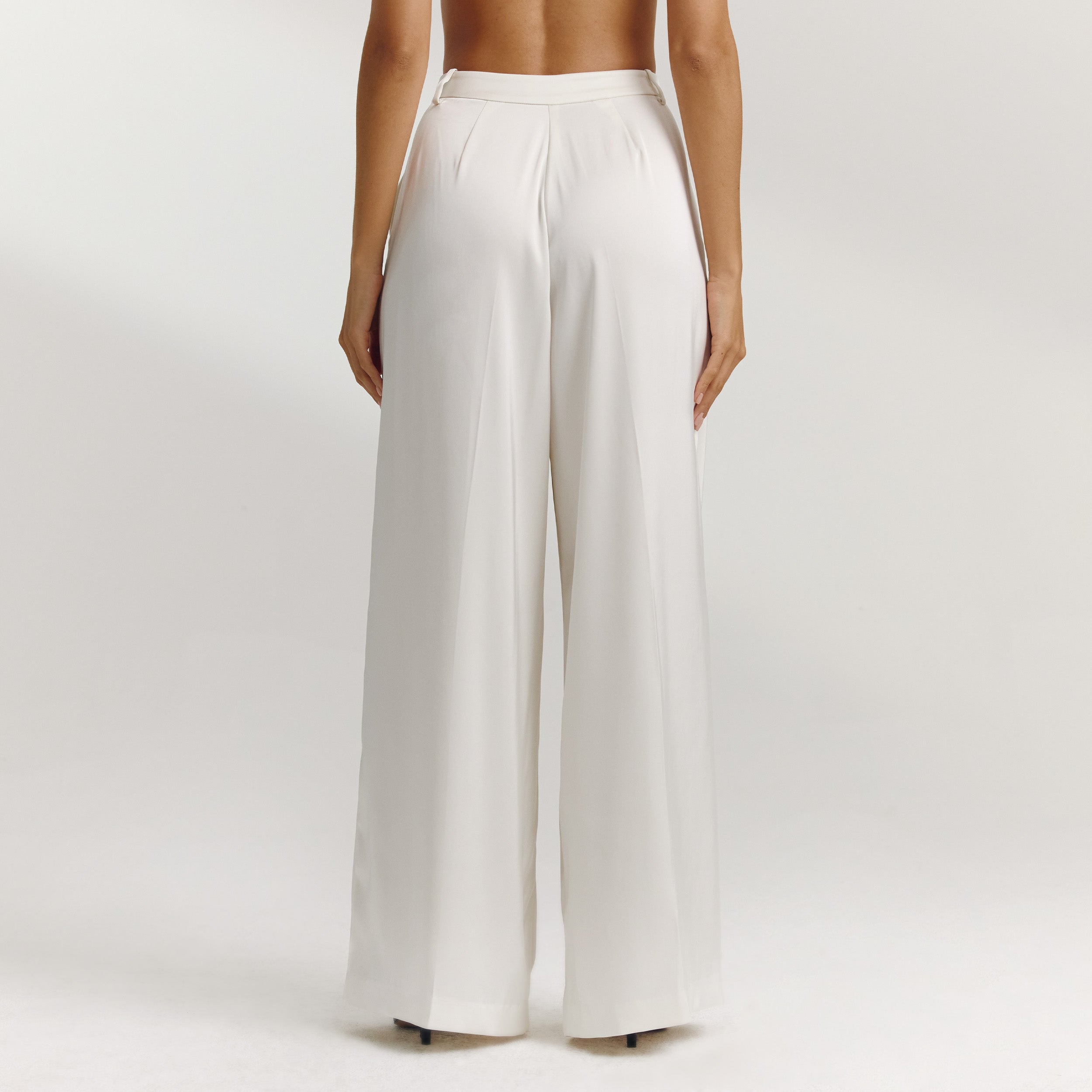 Pantalon Large en Satin | Pantalon Large en Satin - Écru
