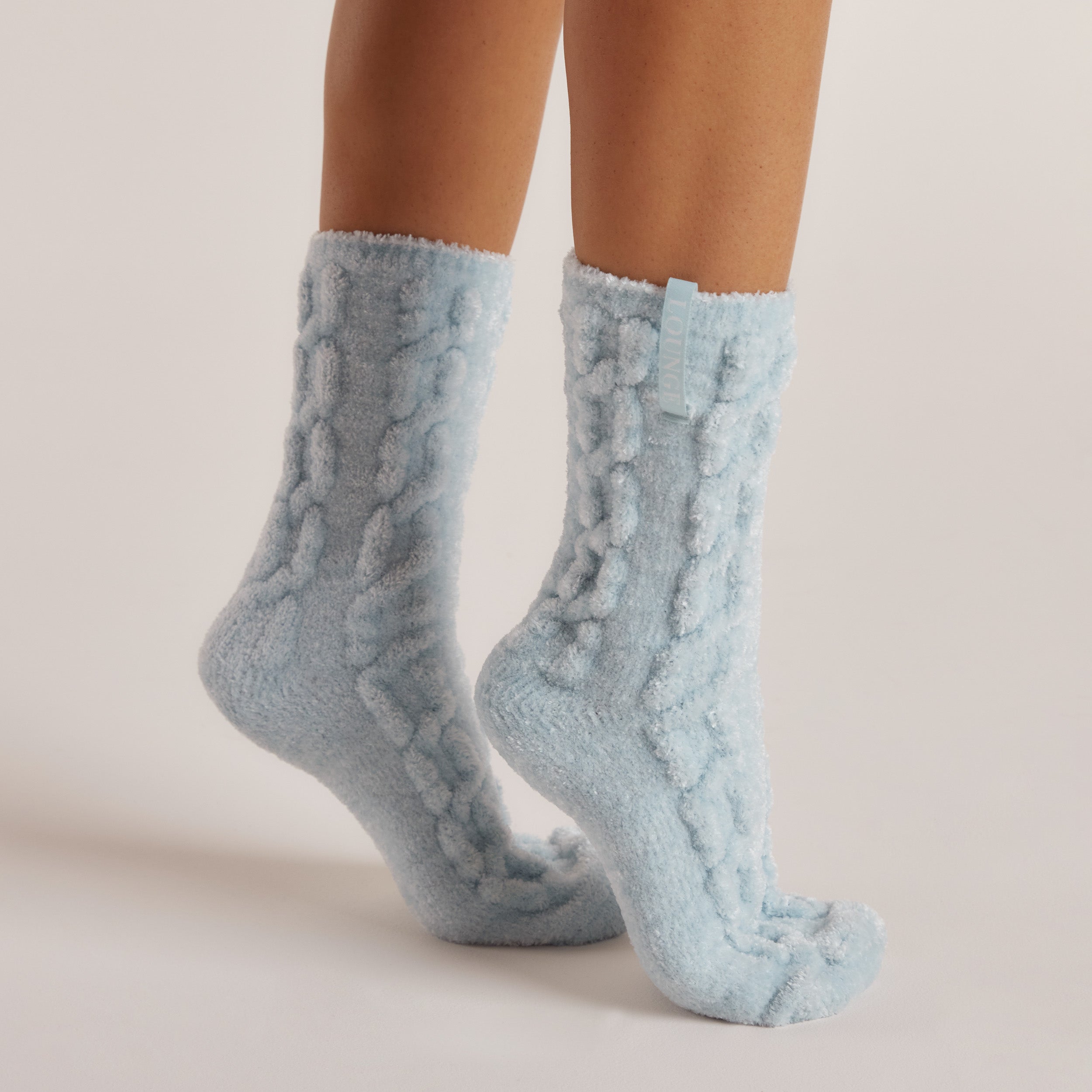 Chaussettes Tricotées en Chenille | Chaussettes Tricotées en Chenille - Bleu