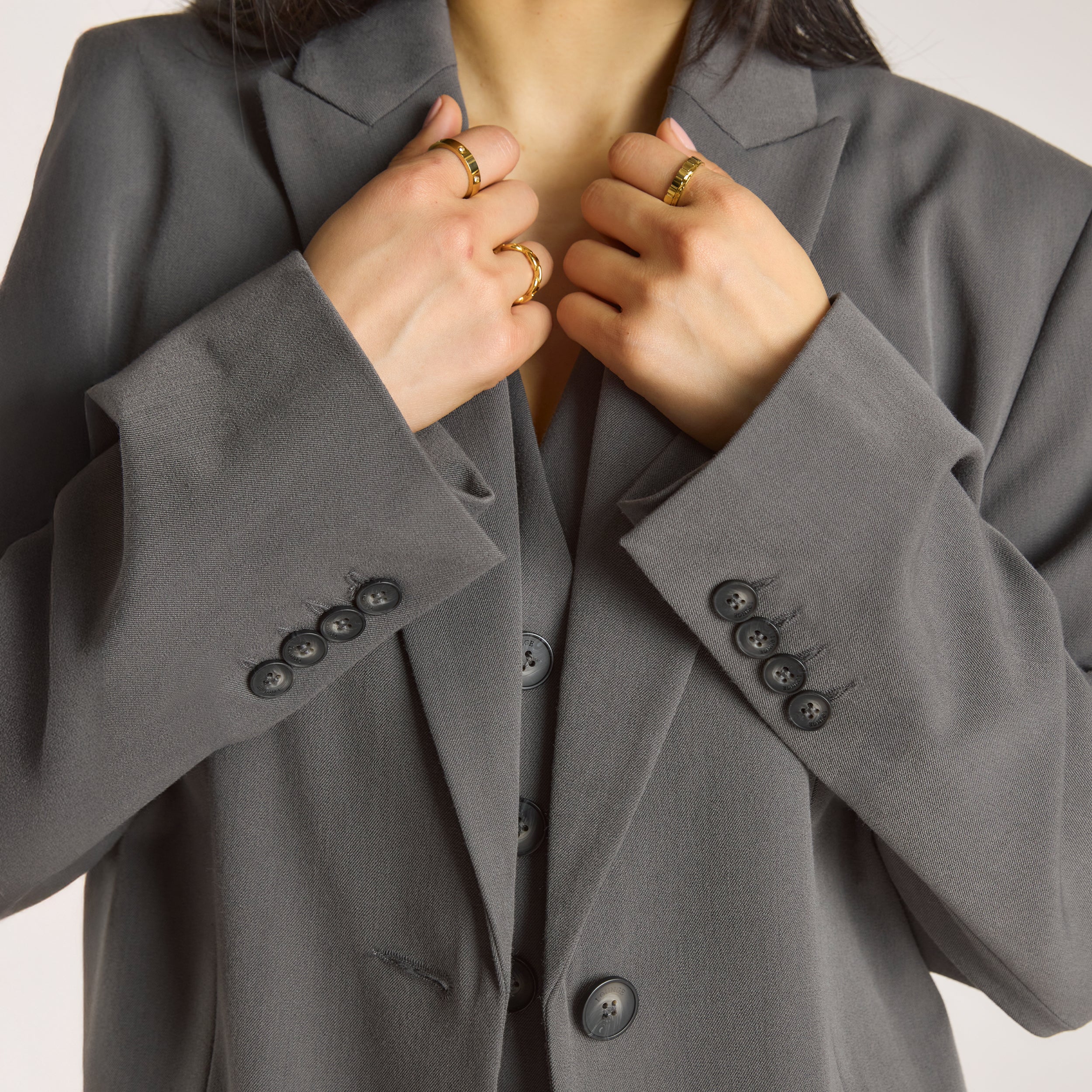 Blazer Oversize | Blazer Oversize - Charbon