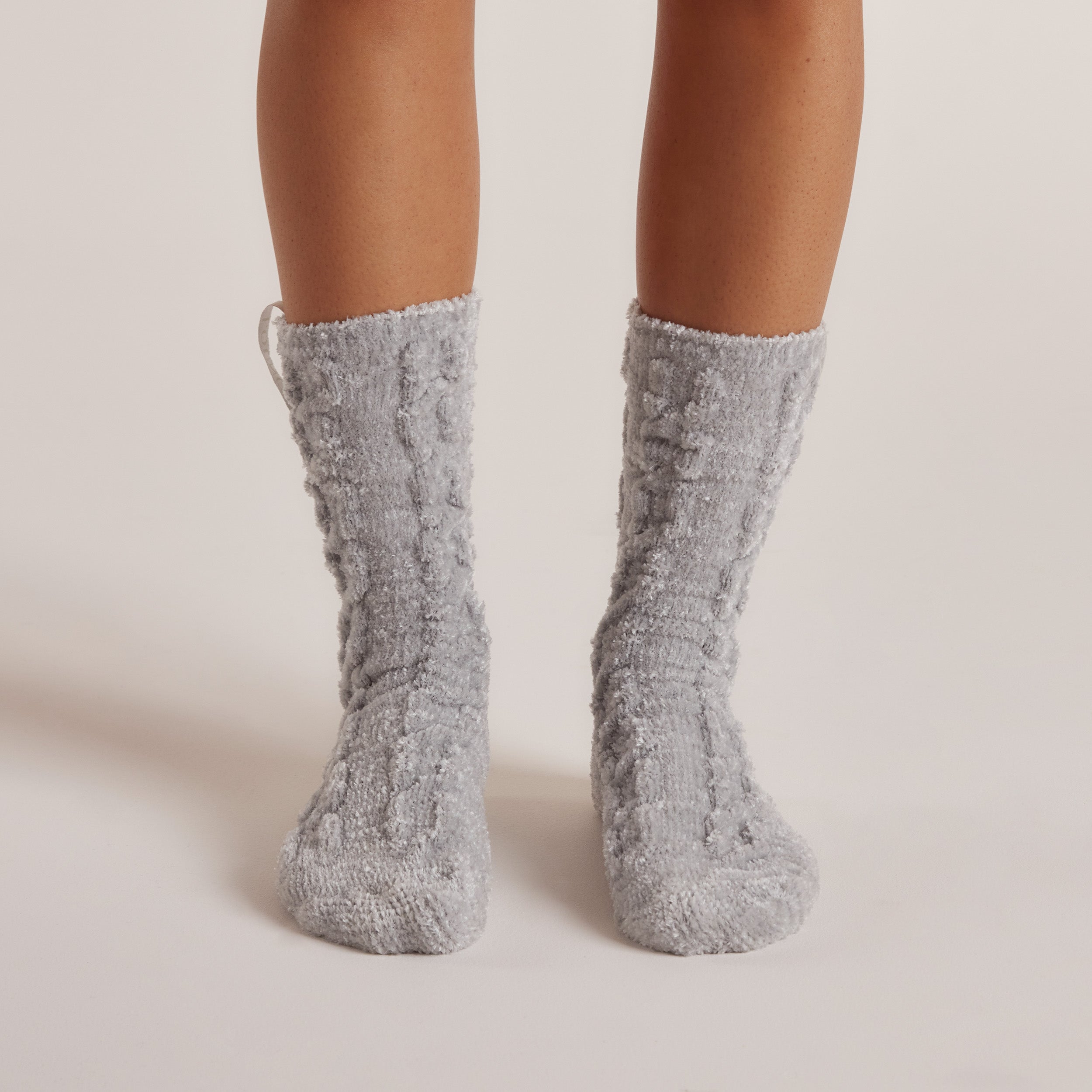 Chaussettes Tricotées en Chenille | Chaussettes Tricotées en Chenille - Givre